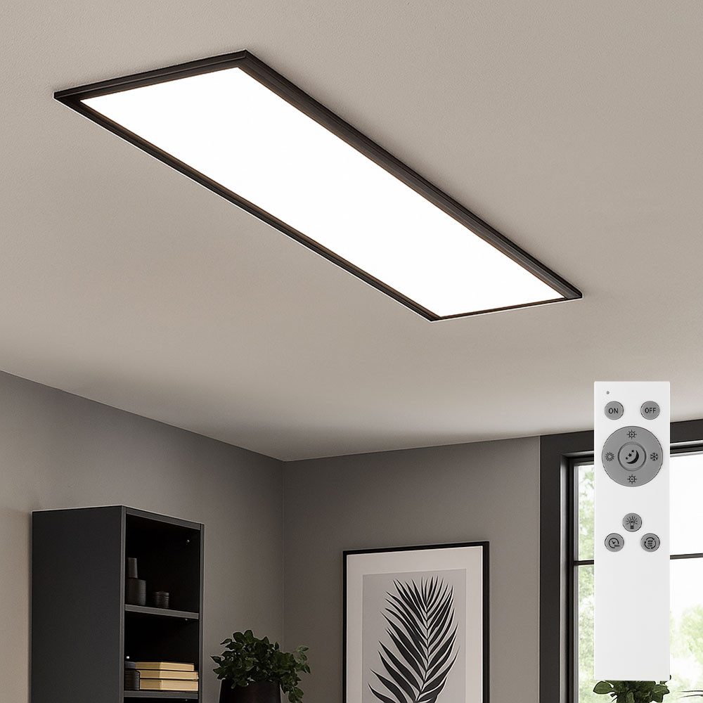 Briloner Leuchten LED Deckenleuchte, LED-Leuchtmittel fest verbaut, Kaltweiß, Warmweiß, Neutralweiß, Tageslichtweiß, Farbwechsel, LED Panel Aufbauleuchte Deckenlampe dimmbar Fernbedienung L100 cm