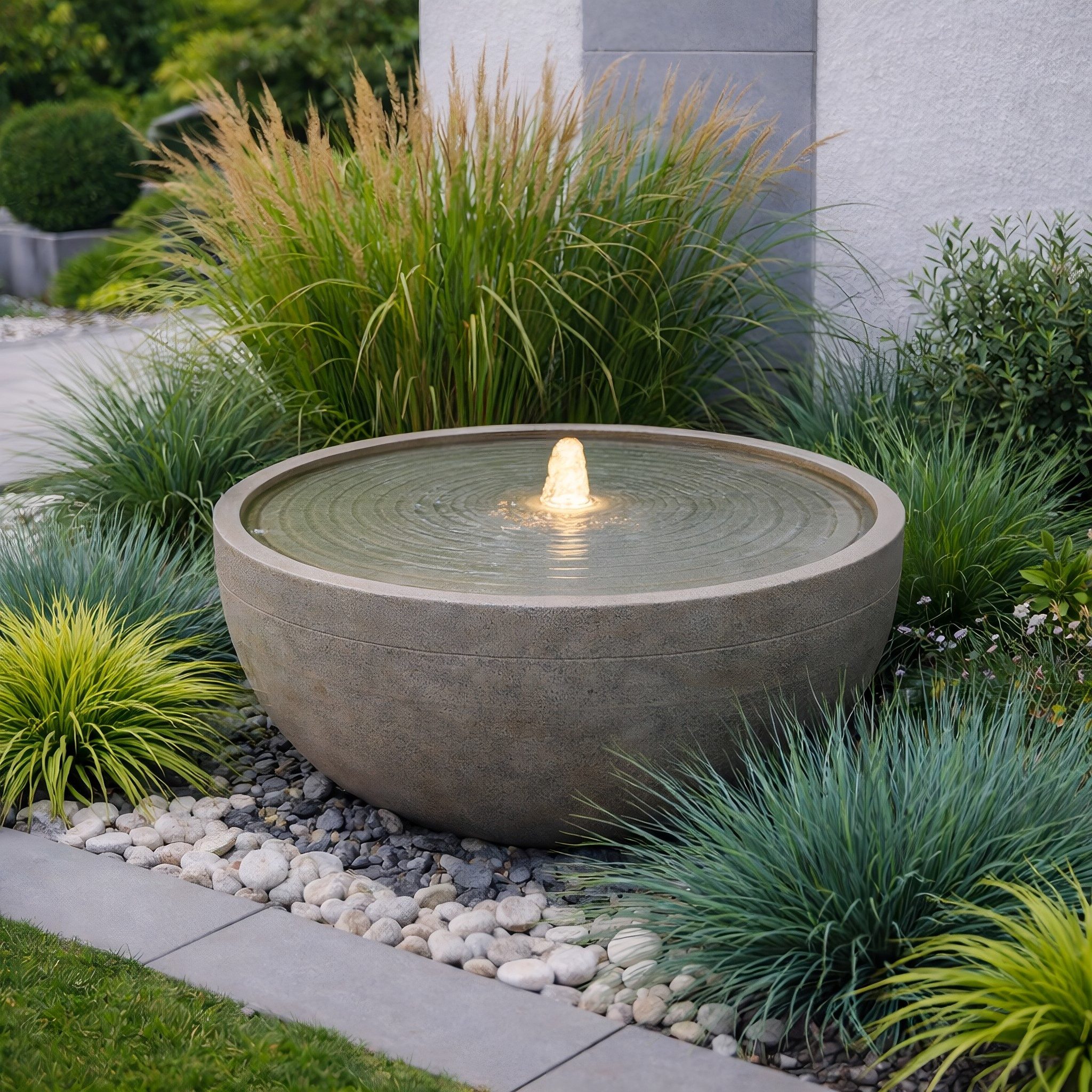 Wacredo Gartenbrunnen Premium Wasserspiel Komplettset Palau, Wasserbecken BxT: 59x59 cm, Gesamtmaß: 59 x 59 x 32cm (L x B x H)