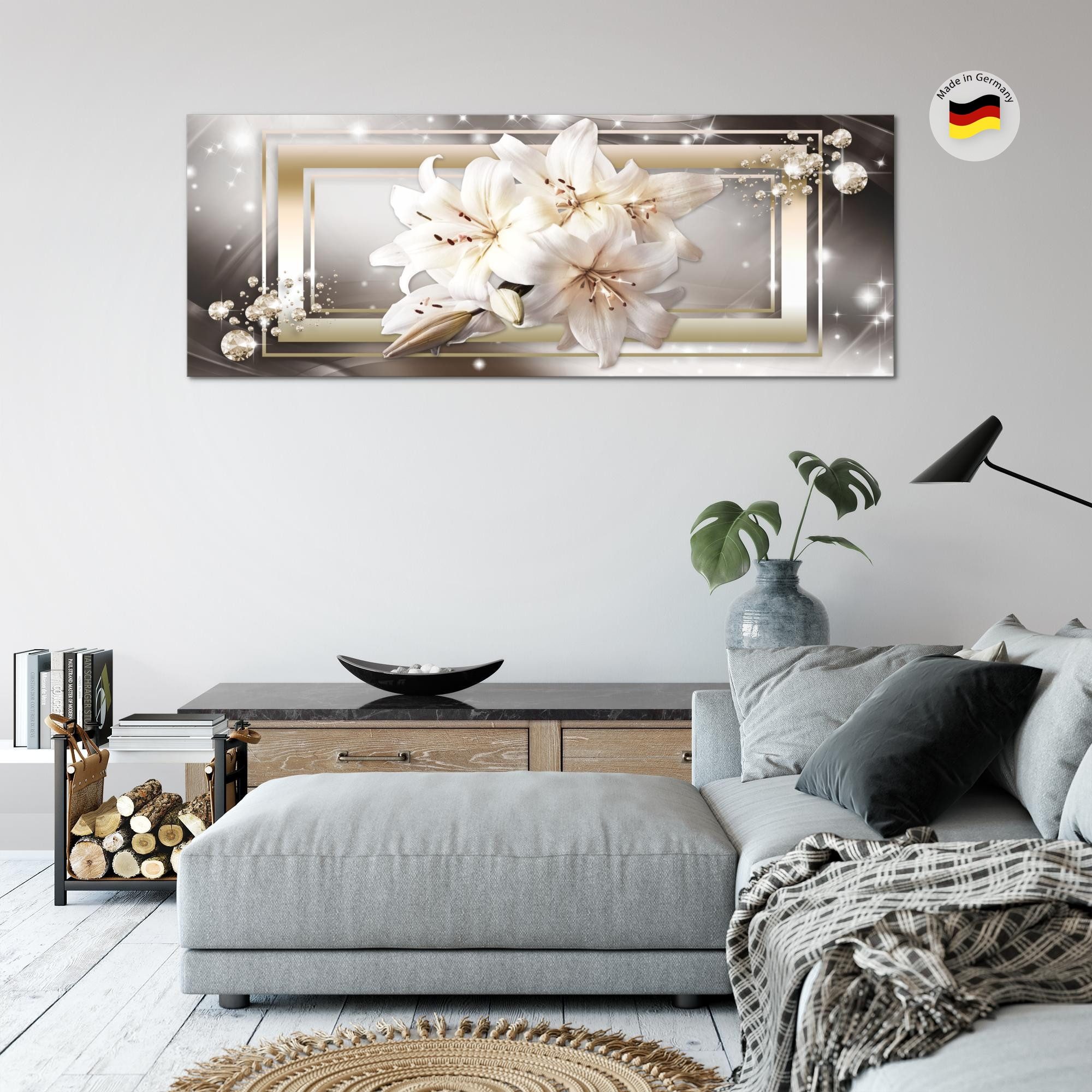 Runa Art Wandbild Wandbild Blumen Bilder XXL Wohnzimmer Schlafzimmer 100 x 40 cm, (1 St) – Bild 3 von 5