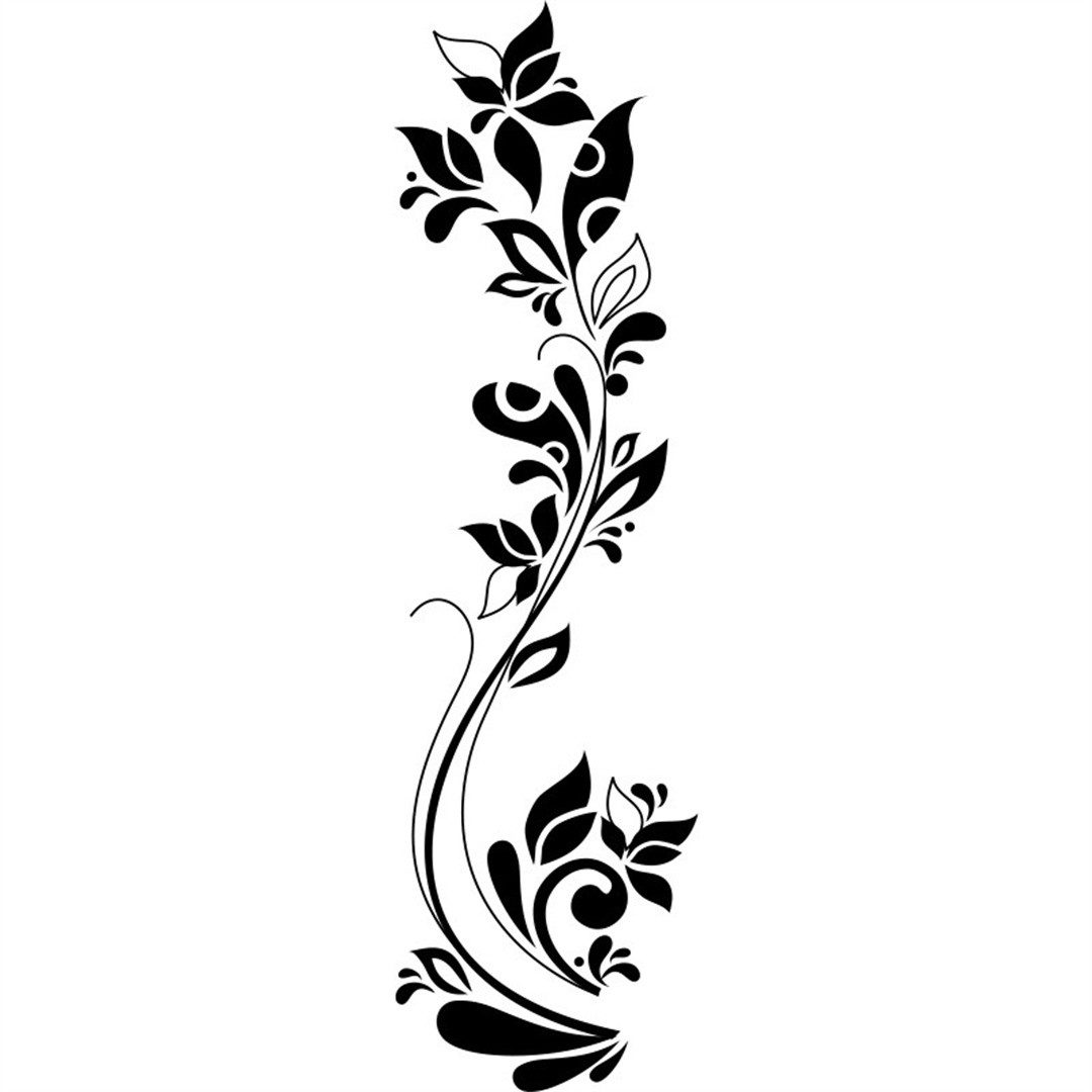 RefinedFlare Wandtattoo Personalisierte kreative Wandaufkleber mit schwarzen Blumen,Dekoration