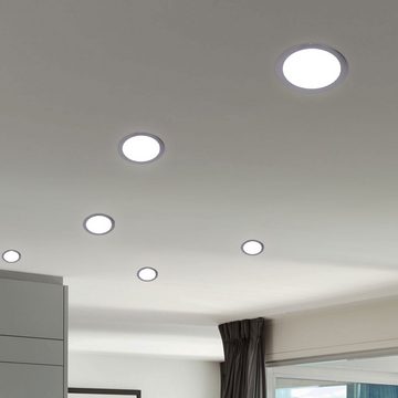 etc-shop LED Einbaustrahler, LED-Leuchtmittel fest verbaut, Warmweiß, 2er Set LED Einbau Leuchte Chrom Flur Strahler rund Küchen