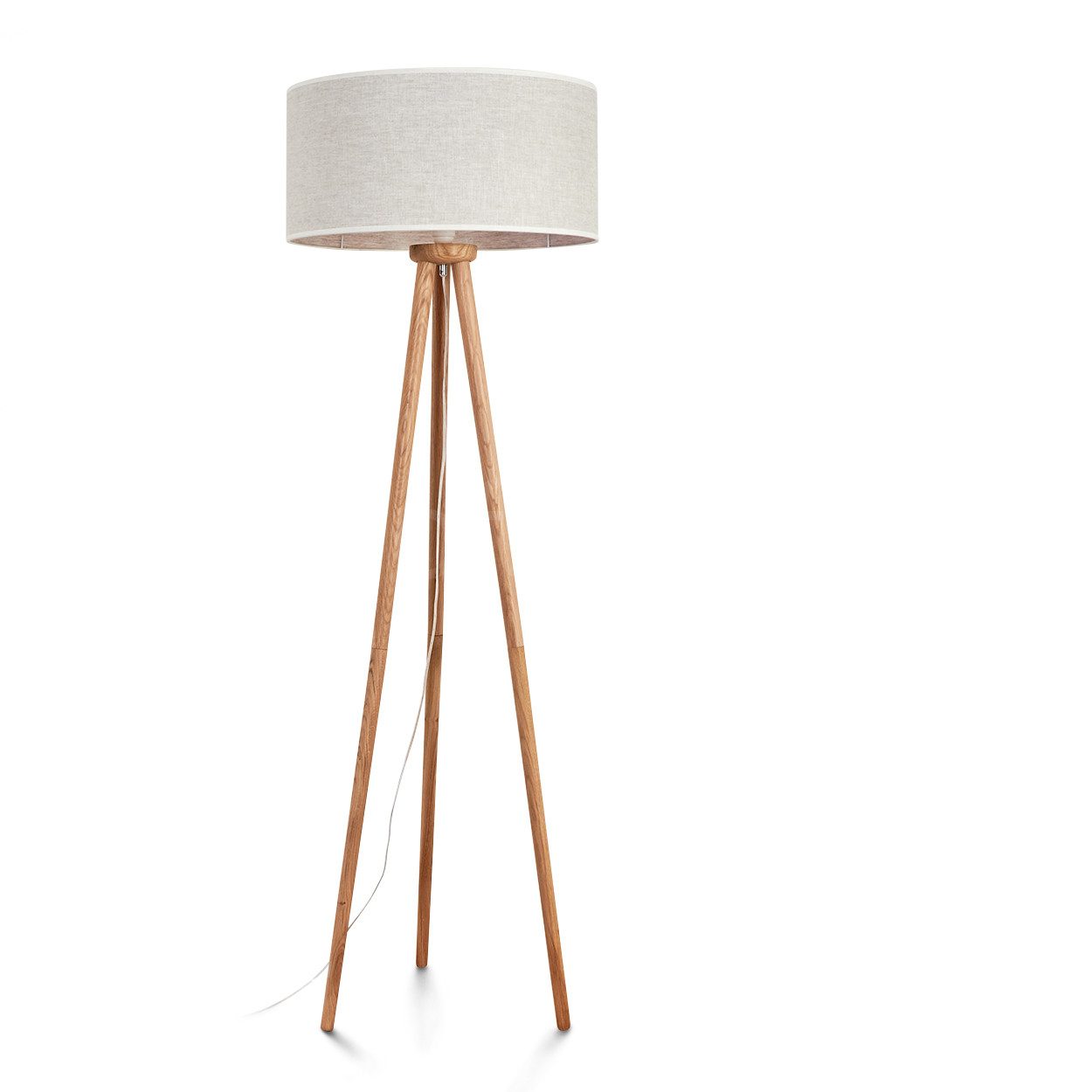 hofstein Stehlampe moderne Stehlampe aus Holz/Metall/Stoff günstig online kaufen