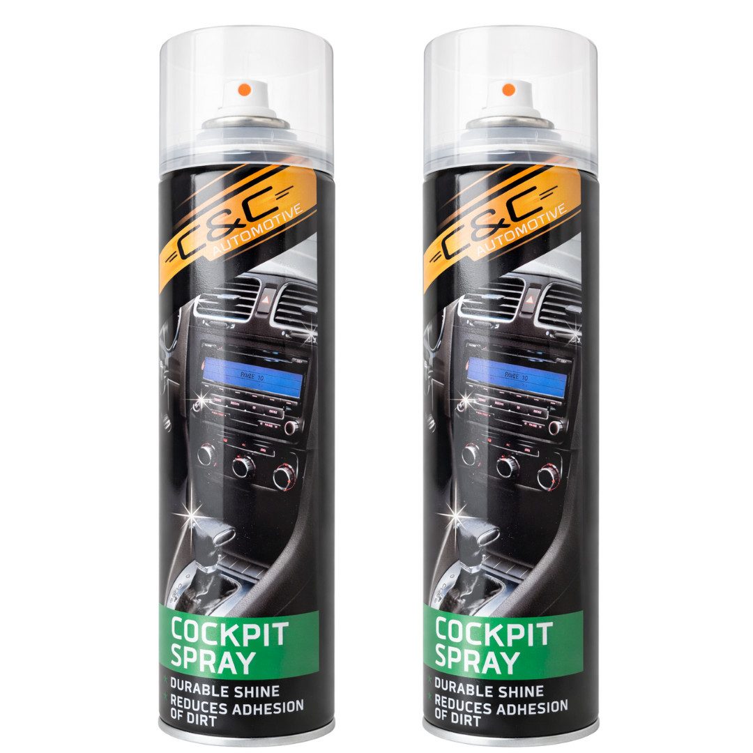 C&C Automotive 2x Cockpitspray 500ml Cockpitpflege Kunststoffpflege Auto Reiniger Cockpit-Reiniger (Packung, [2-St. Paar Reinigend, pflegend, antistatisch)