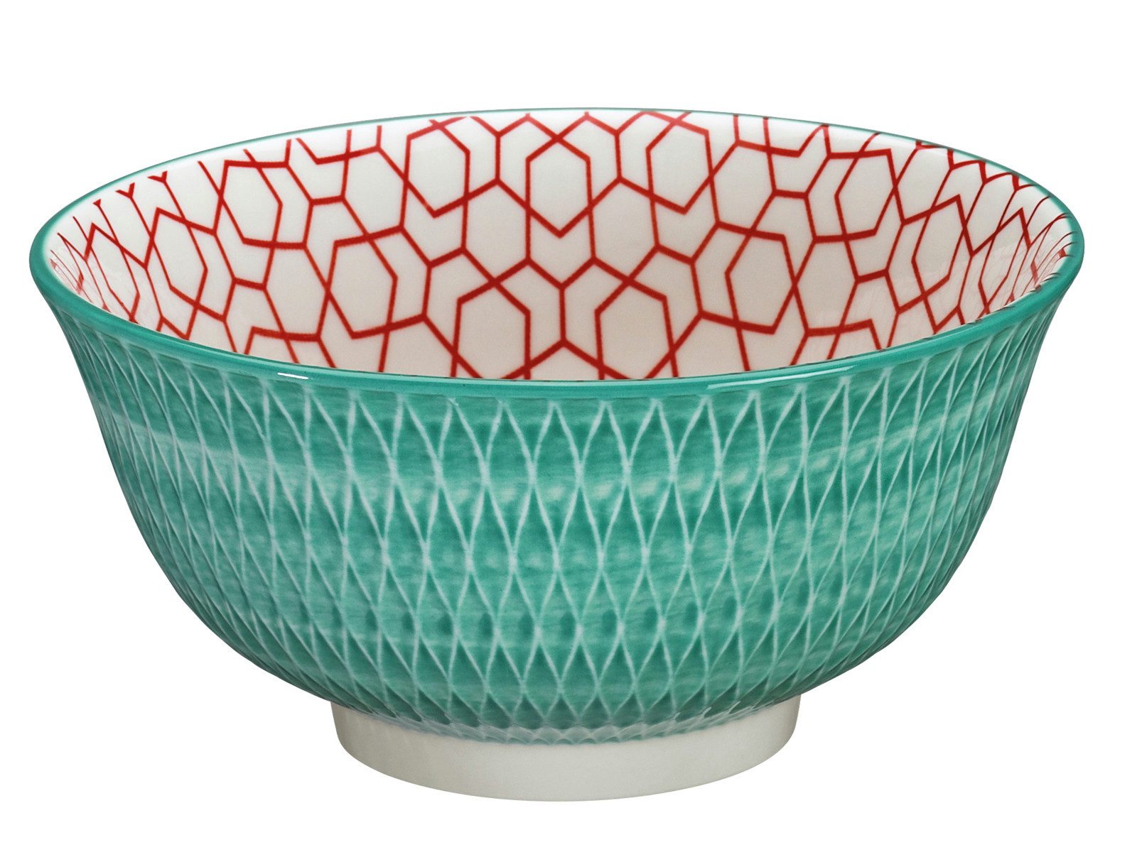 Cilio Schale AMICI Bowl Rauten türkis 18 cm, Porzellan, (Bowls)