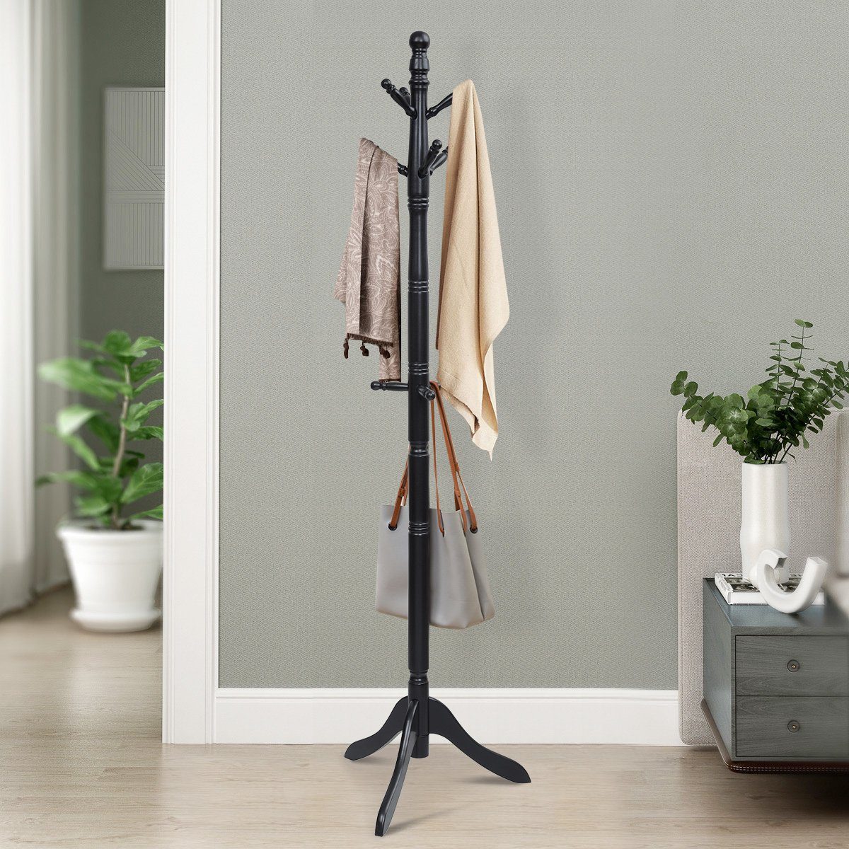 COSTWAY Garderobenständer, 9 Haken, höhenverstellbar, stehend, günstig online kaufen