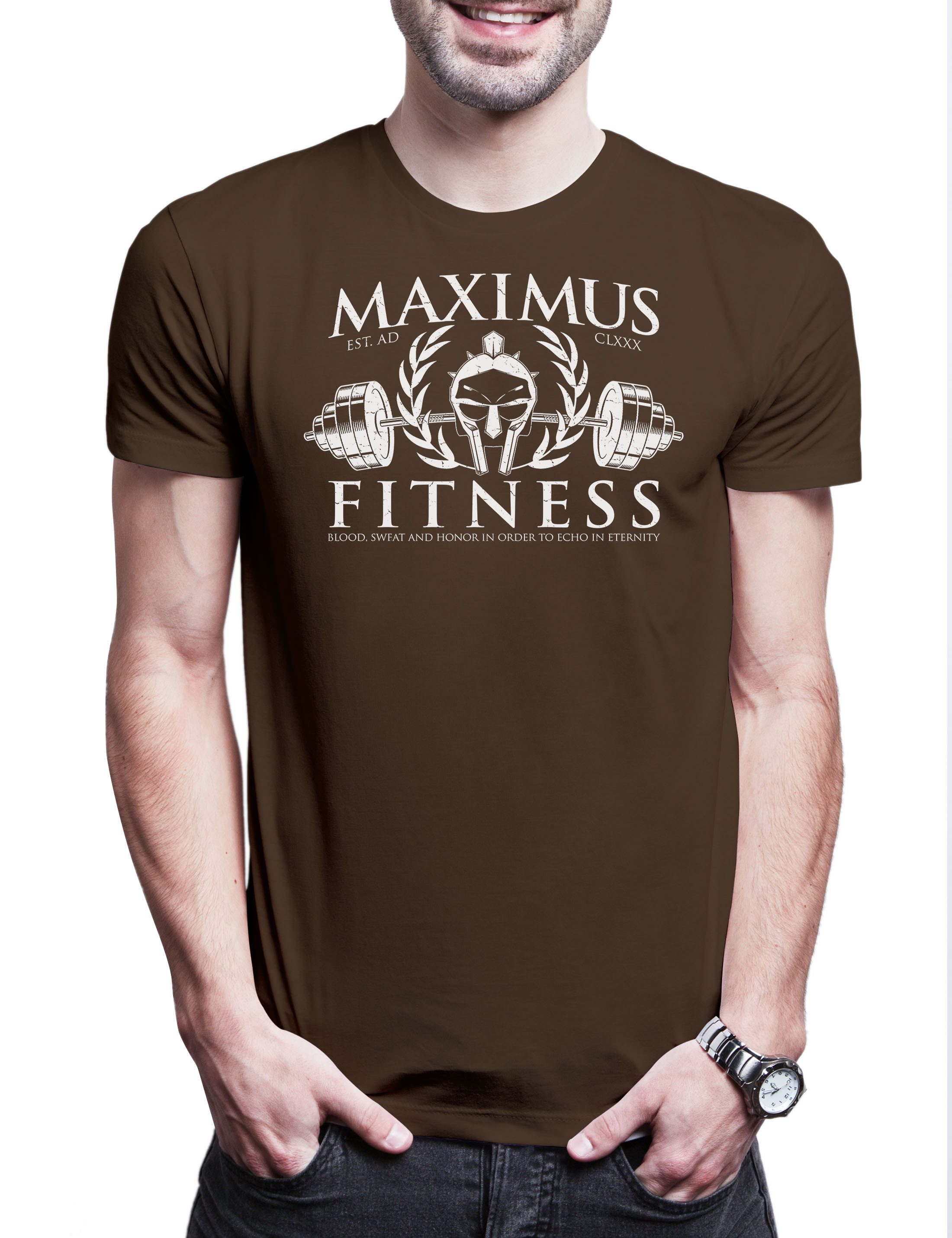 Print-Shirt Maximus Fitness Herren T-Shirt Sanguis Spartacus Et Gloria TV