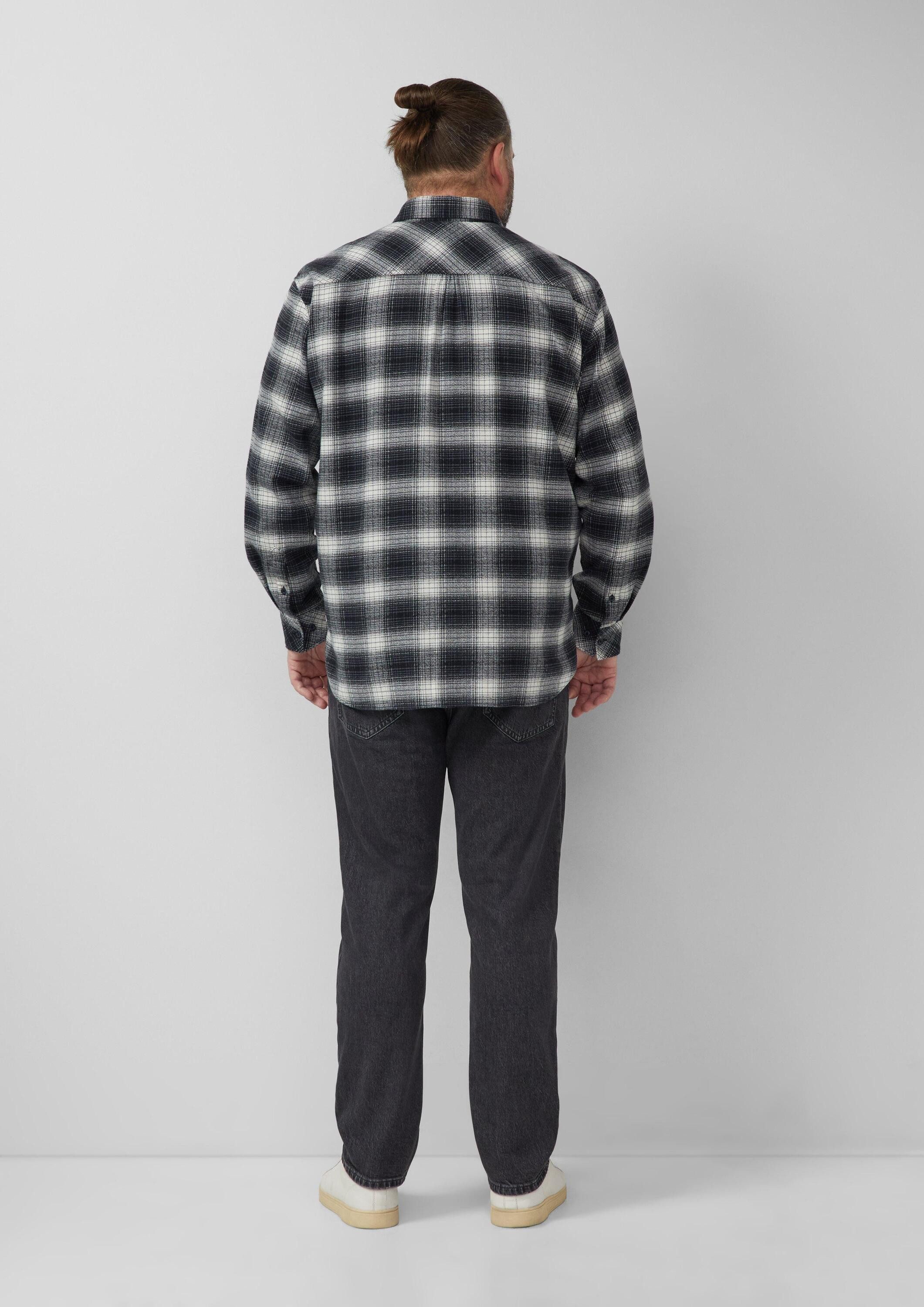s.Oliver Langarmhemd Hemd Regular Fit: Kariertes Hemd mit Waschung
