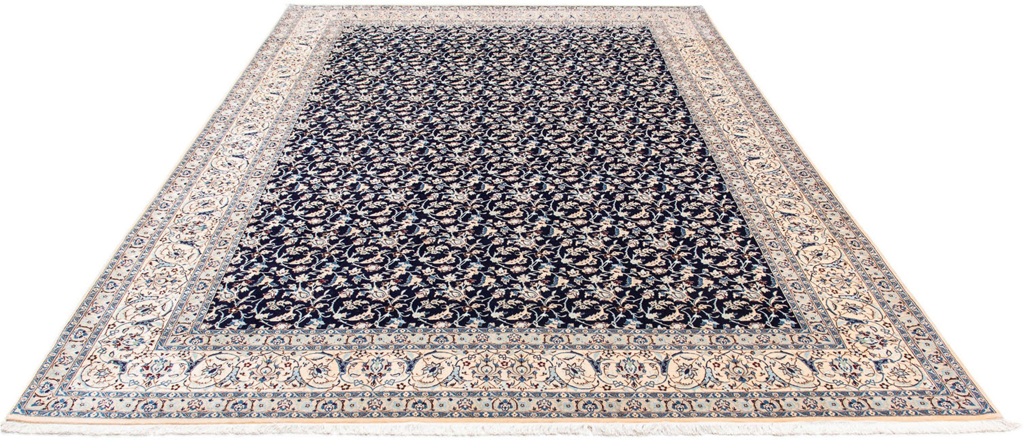 Orientteppich Perser - Nain - Premium - 351 x 253 cm - dunkelblau, morgenland, rechteckig, Höhe: 6 mm, Wohnzimmer, Handgeknüpft, Einzelstück mit Zertifikat