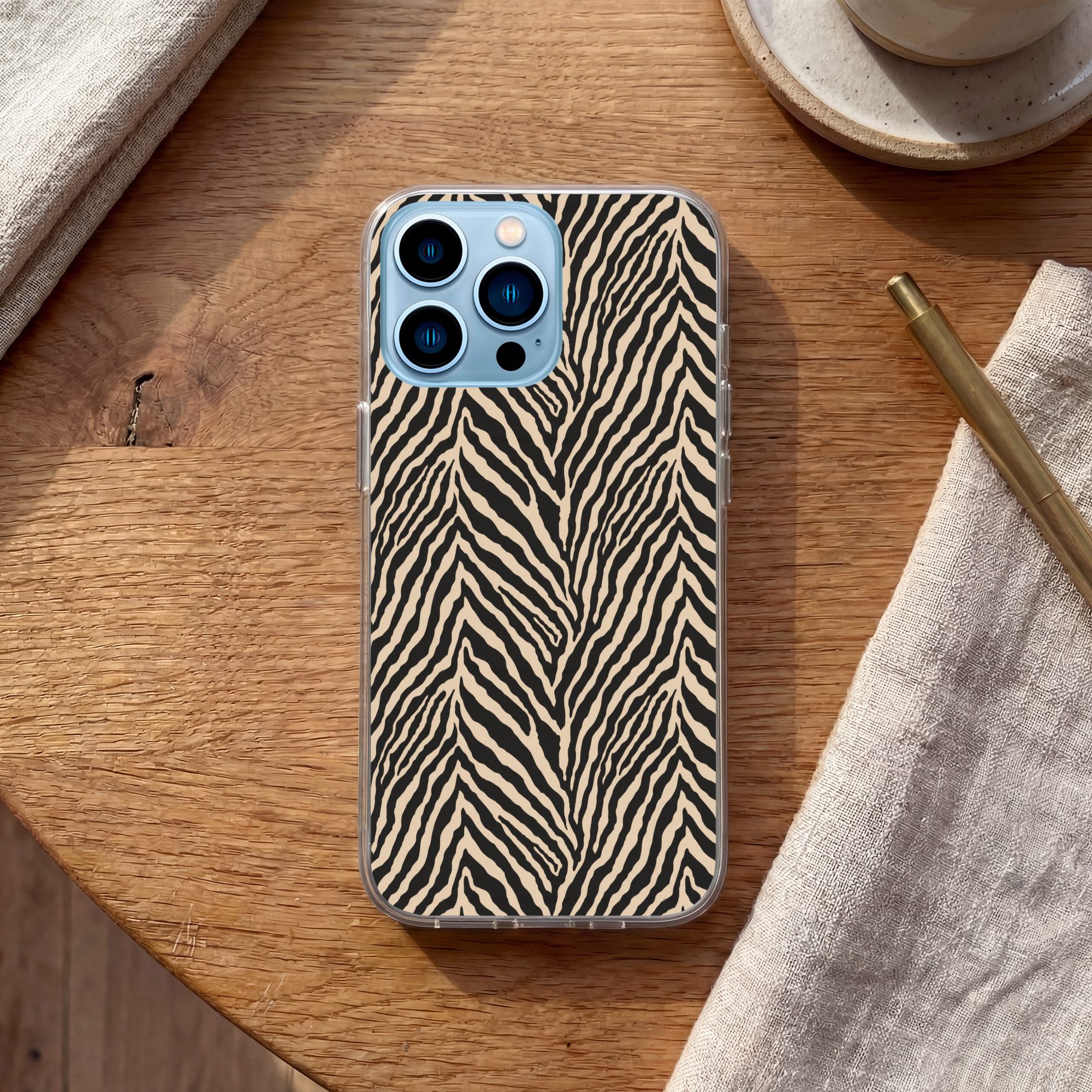 MuchoWow Handyhülle für Apple iPhone 13 Pro Max Zebra - Klassisch - Schwarz, Smartphone-Bumper, Print, Handy Schutzhülle Dünn