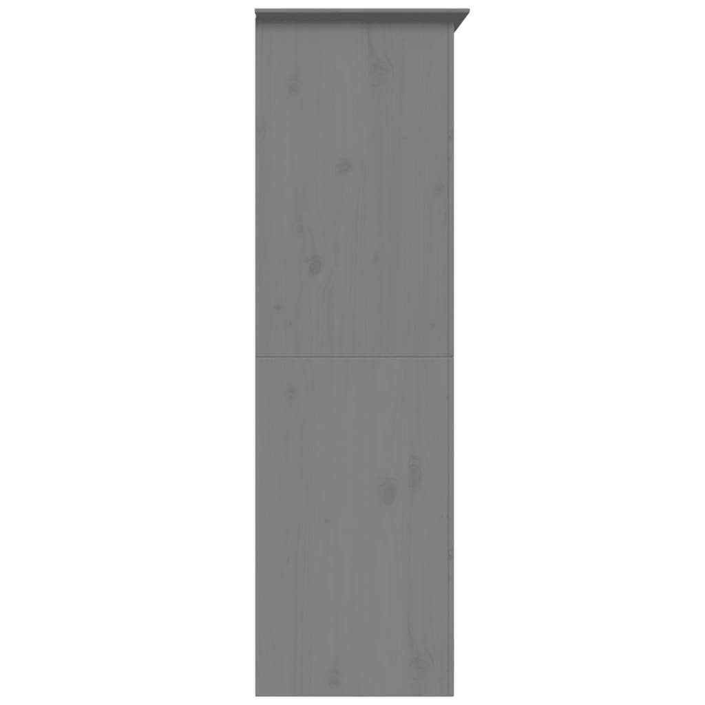 (1-St) vidaXL BODO Kleiderschrank Kleiderschrank Massivholz 101x52x176,5 Grau Kiefer cm