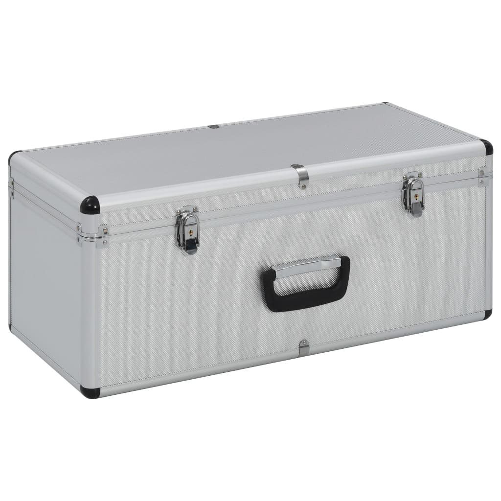 vidaXL Werkzeugbox Aufbewahrungskoffer 2 Silbern St) Aluminium Stk. (2