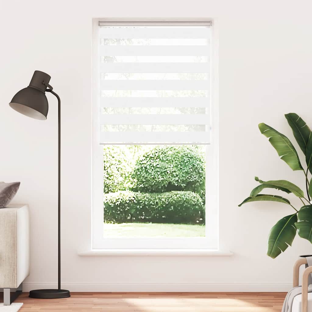 Rollo Doppelrollo Weiß 95x230 cm Stoffbreite 90,9 cm Polyester, vidaXL