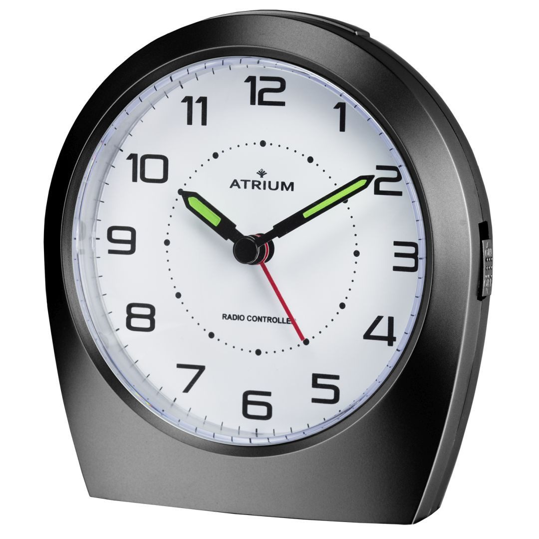 Atrium Funkwecker A620 mit Snooze und Licht, geräuschlos ohne Sekunde, 11,5cm