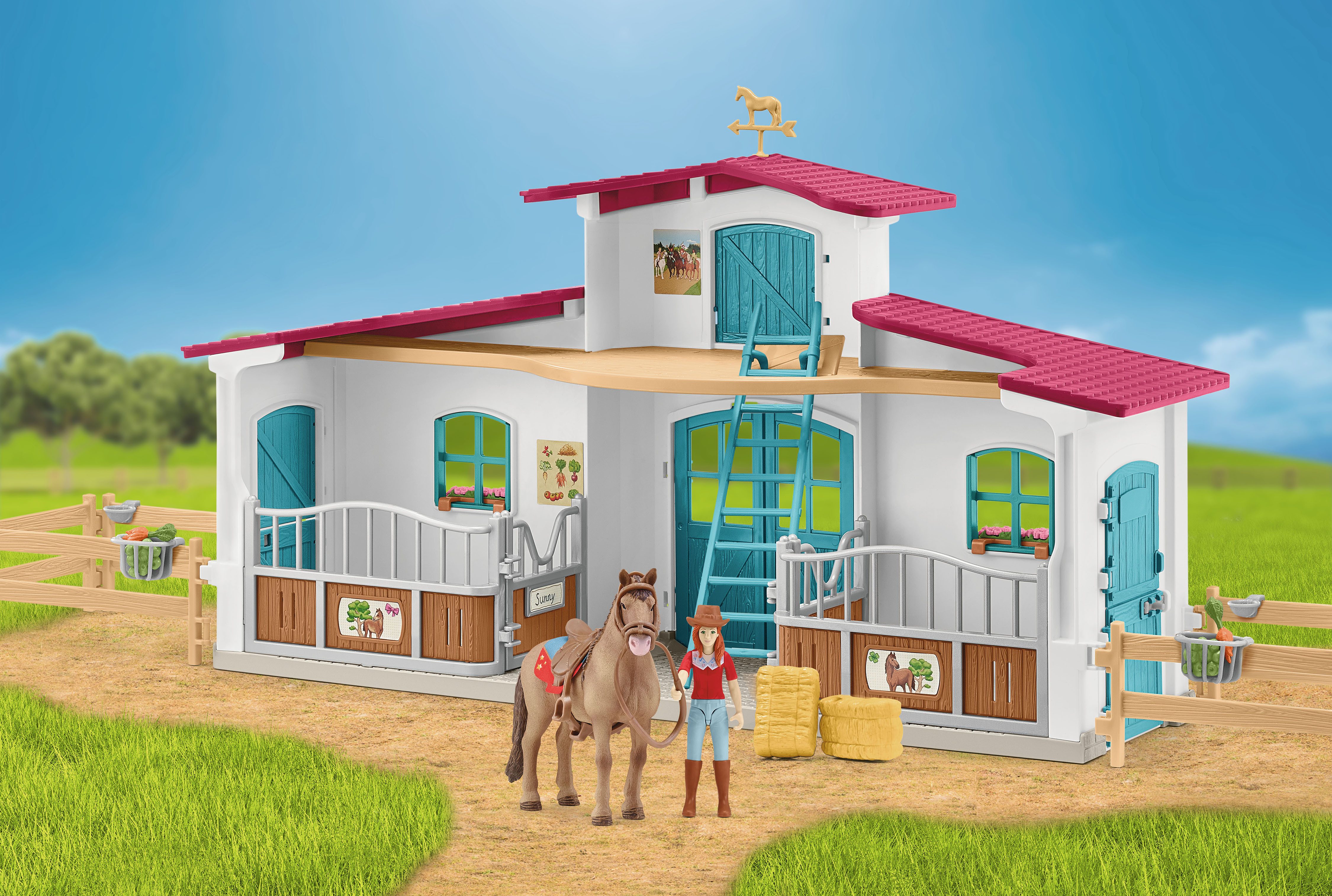 Schleich® Spielwelt HORSE CLUB, Reiterhof Starter Set (72222), (75-tlg)