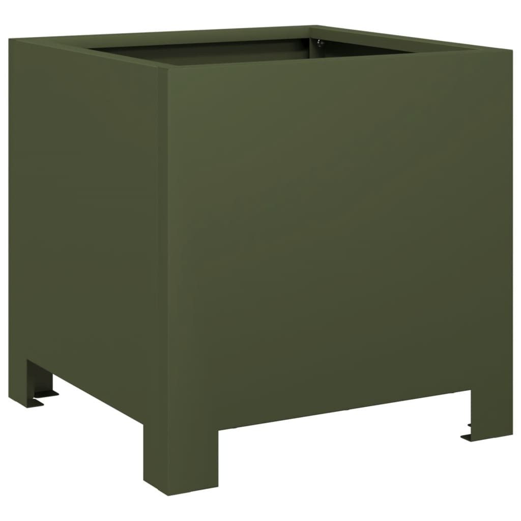vidaXL Blumentopf Pflanzkübel Olivgrün 30x30x30 Stahl günstig online kaufen