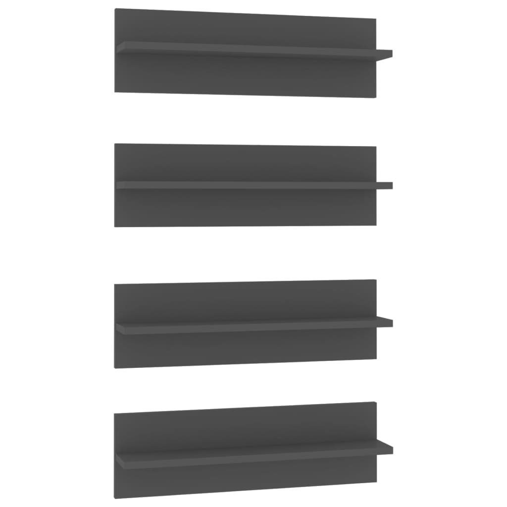 4 Regal Holzwerkstoff, 60x11,5x18 Grau Stk. vidaXL cm 4-tlg. Wandregale