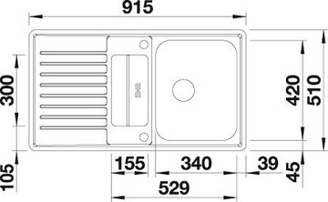 Blanco Küchenspüle CLASSIC Pro 5 S-IF, rechteckig, inklusive 1 Edelstahleinsatz