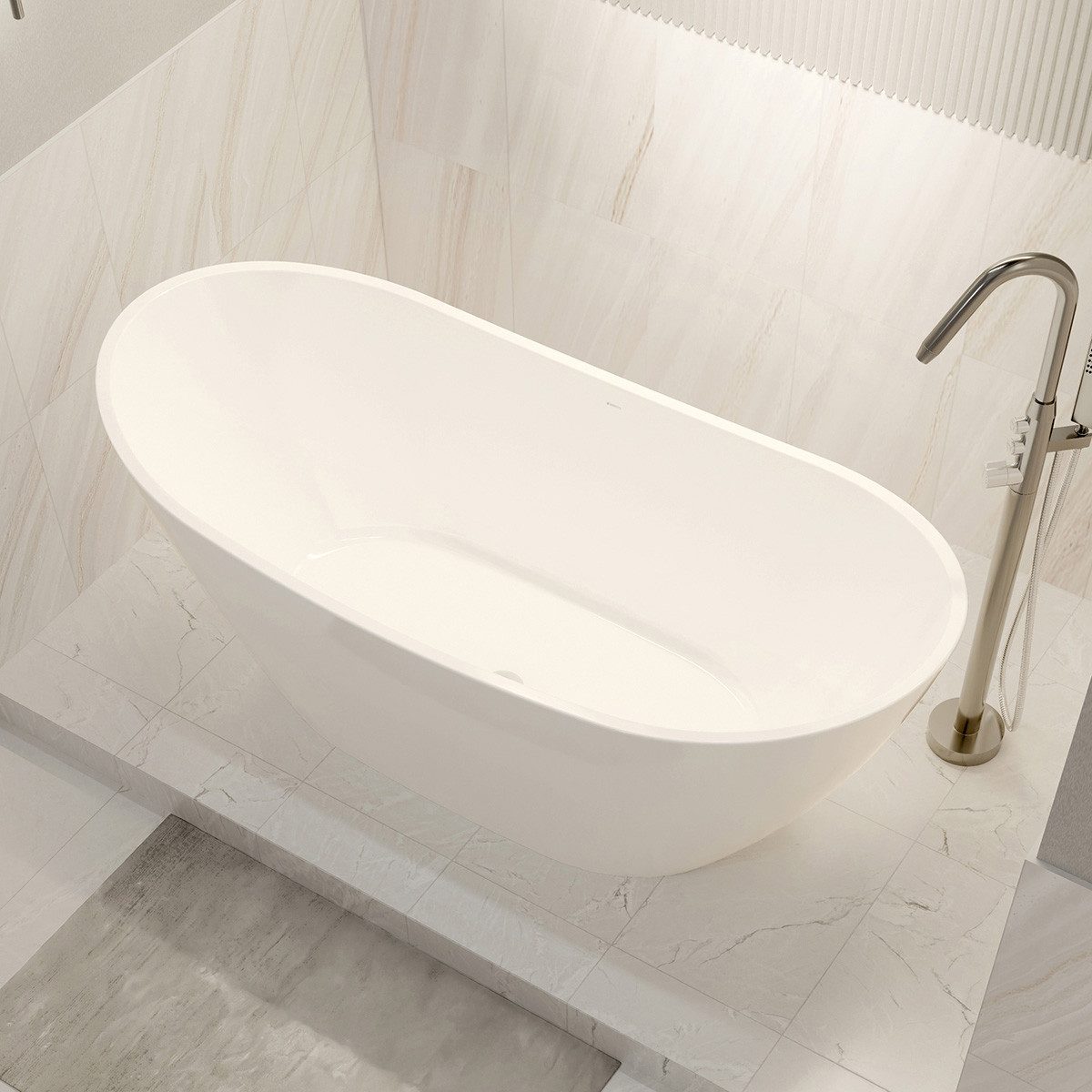 Bernstein Badewanne BELLAGIO 2.0 Weiß glänzend 170 x 78 cm, Freistehende Badewanne Acryl weiß inkl Siphon