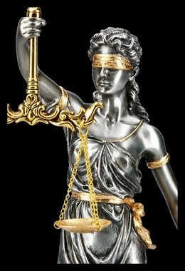 Figuren Shop GmbH Dekofigur Mittlere Justitia Figur - Göttin der Gerechtigkeit - silber gold - Veronese Deko Dike
