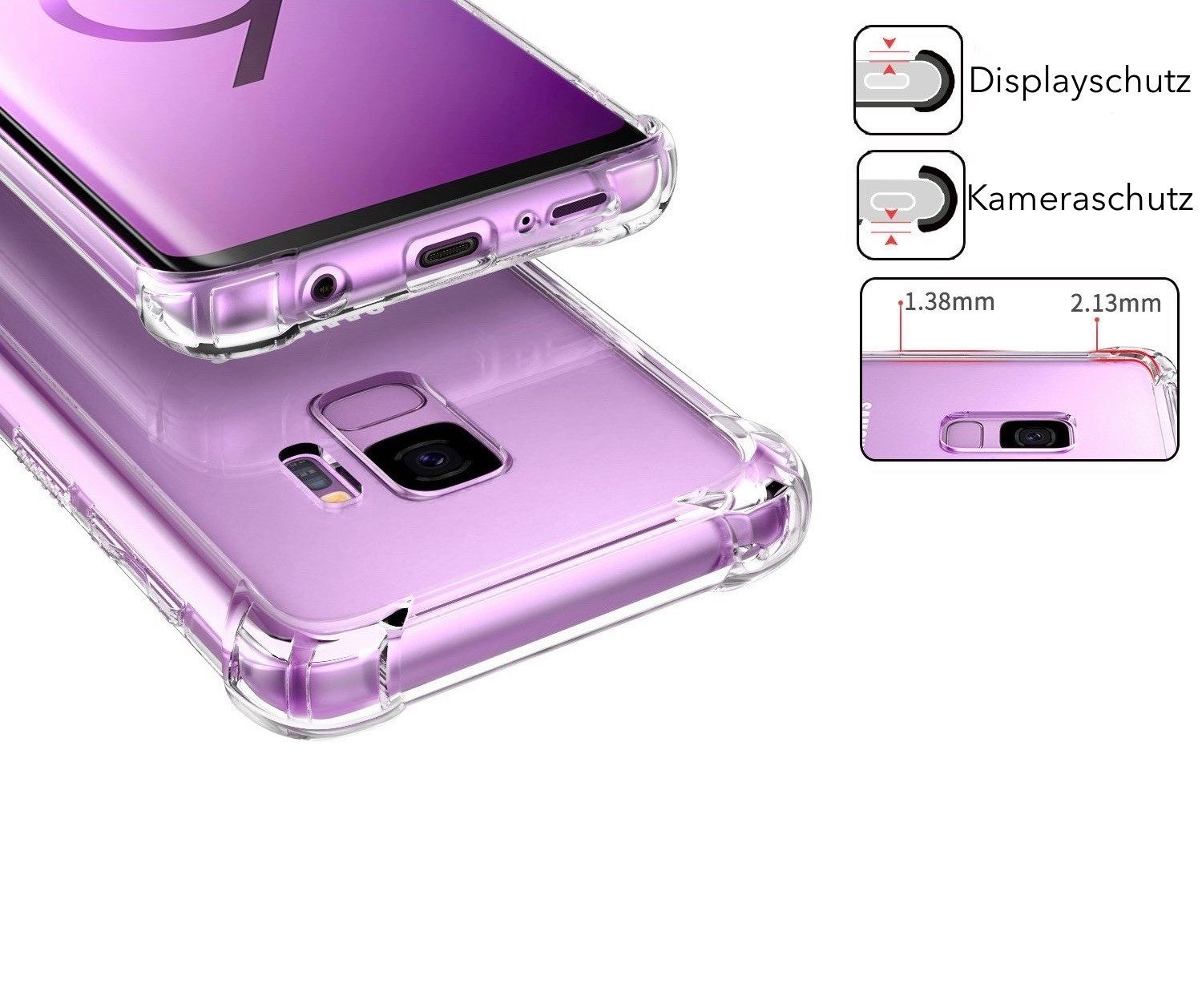 AVANA Handyhülle für Samsung Galaxy S9 / S9 Plus Hülle Schutzhülle Klar Bumper Case, Cover, Durchsichtig, Transparent