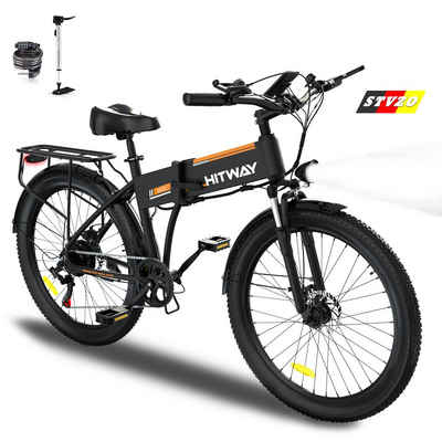 HITWAY E-Bike 26", Klapprad 36V12Ah E-BIKE Max 35-90km Shimano 7Gang Elektrofahrrad