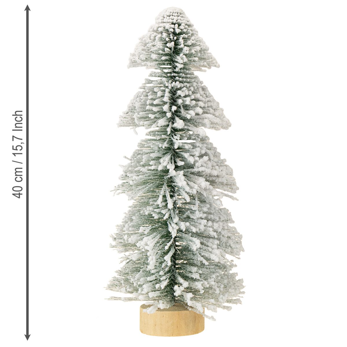 Posiwio Künstlicher Weihnachtsbaum Mini Deko-Weihnachtsbaum mit LED Beleuchtung und Beschneiten