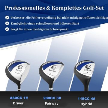 KOMFOTTEU Golfschläger + Golfbag, 1 Driver, 3 Fairway, 5 Hybrid & 1 Standtasche