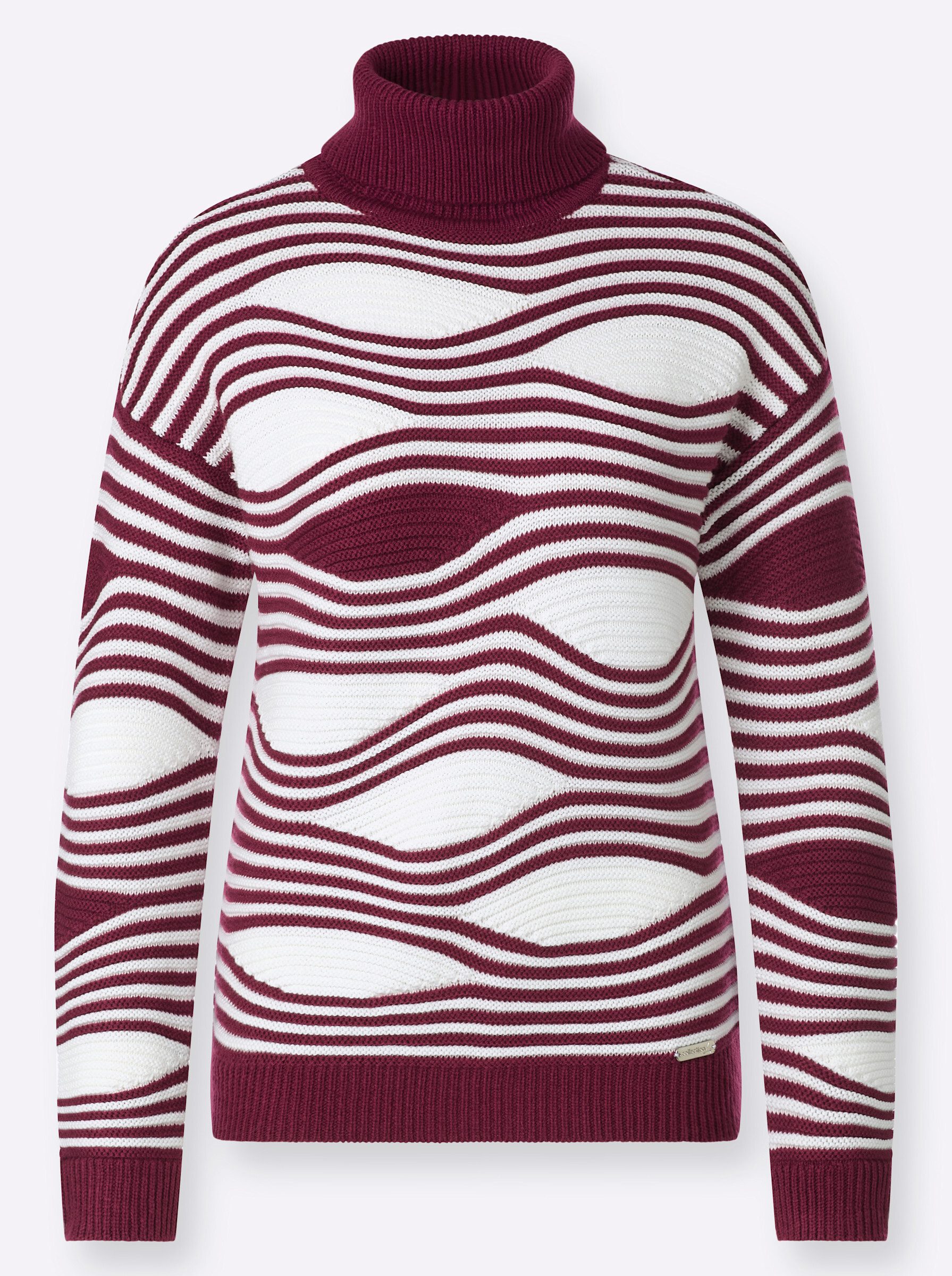 Witt Strickpullover Rollkragenpullover Langarm Intarsien