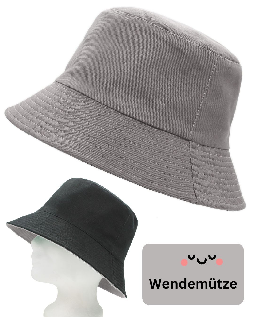 dy_mode Fischerhut Unisex Bucket Hat Herren Anglerhut Fischerhut Damen Mütze Wendemütze Wende Mütze