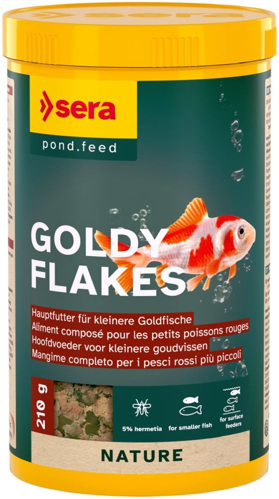 Aquariendeko sera Goldy Flakes, Goldfischfutter, Flockenfutter 1.000 ml