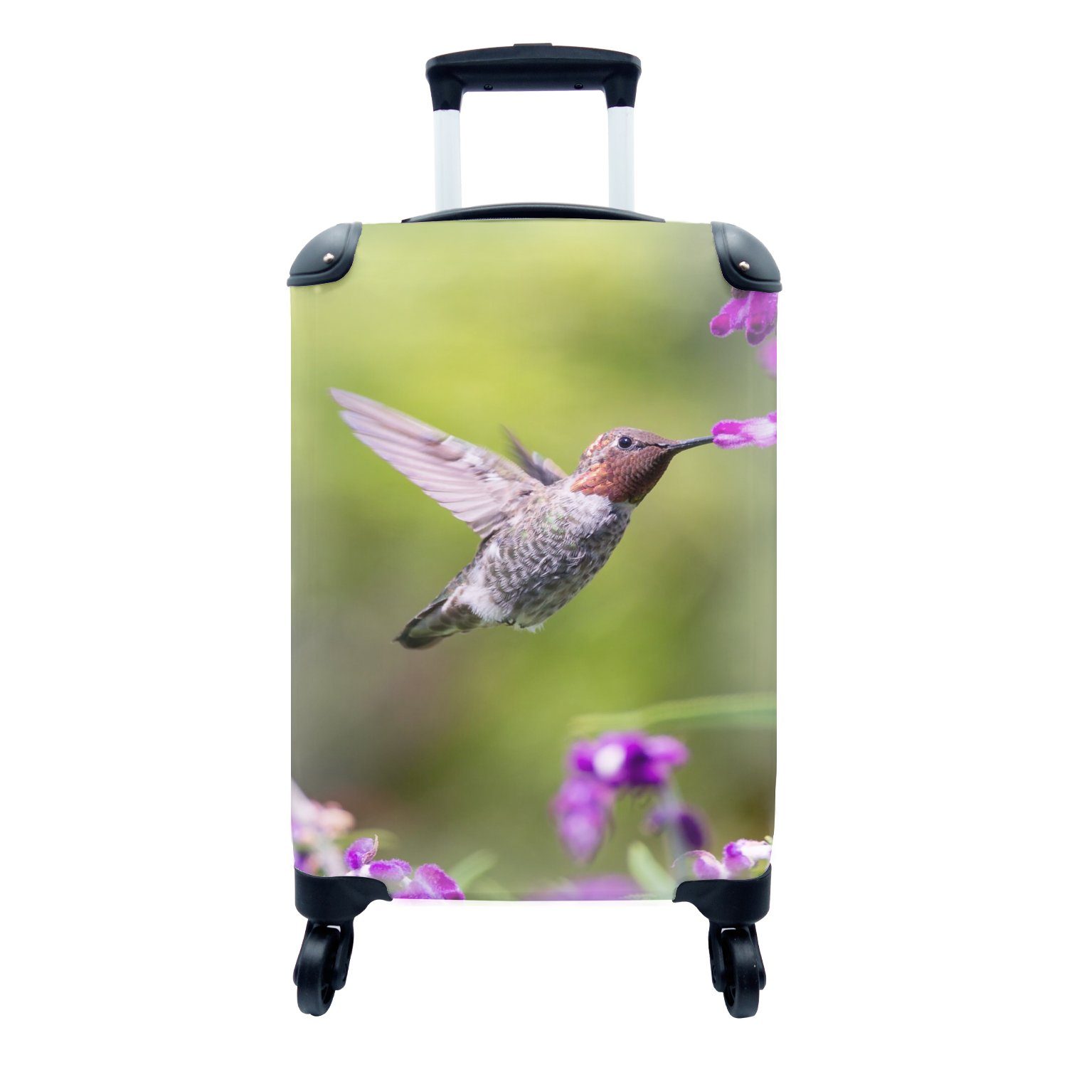 MuchoWow Handgepäckkoffer Kolibri - Vogel - Natur, 4 Rollen, Reisetasche mit rollen, Handgepäck für Ferien, Trolley, Reisekoffer
