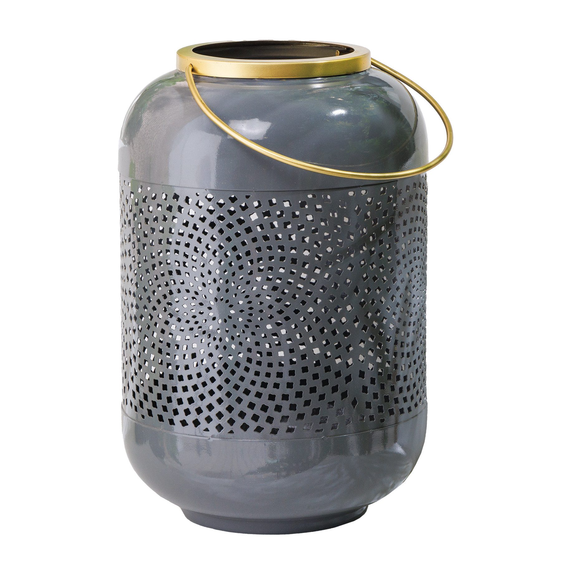 Windlicht CANDLELIGHT 30cm grau / gold