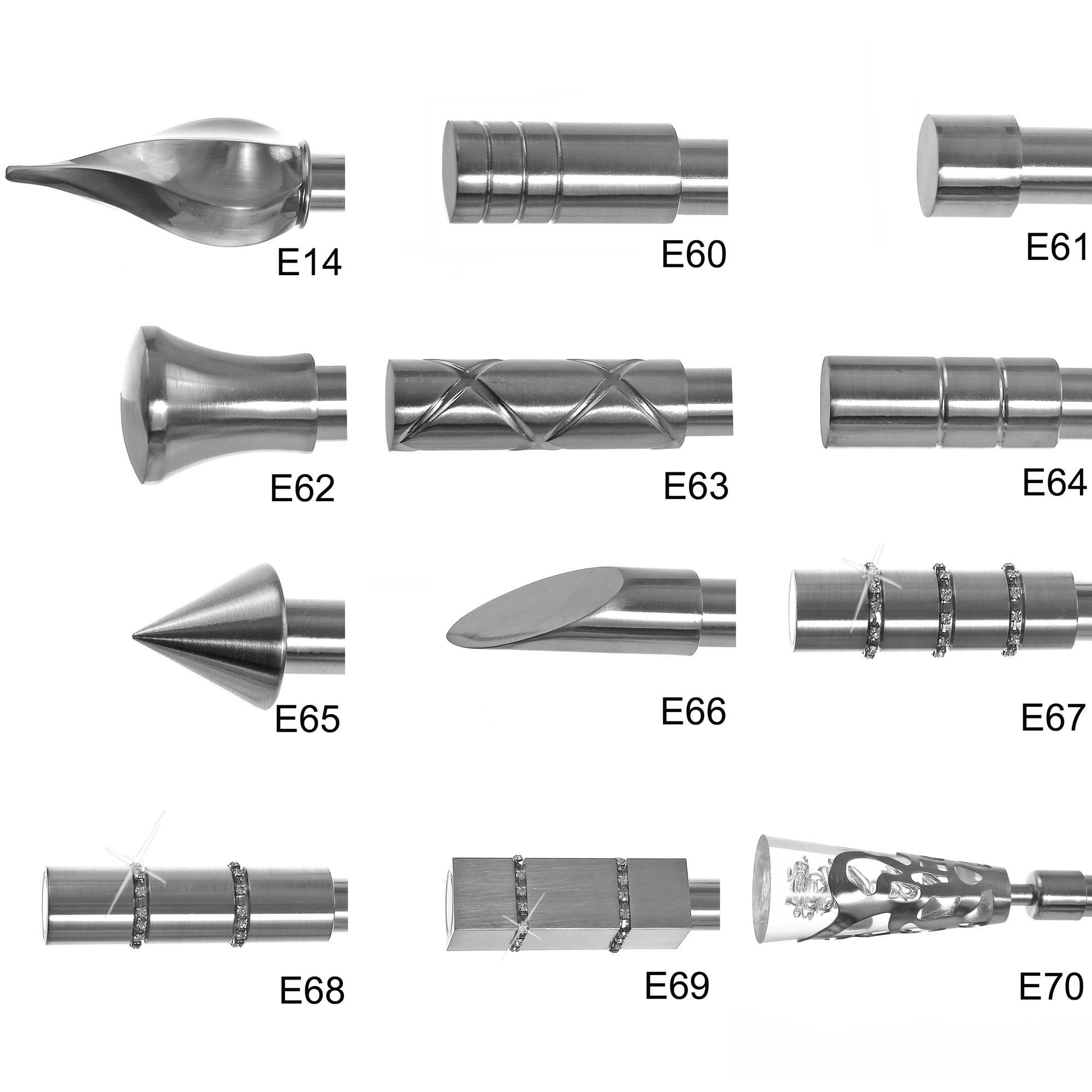 BASIT Gardinenstange Edelstahloptik 19mm mit Deckenträgern 120 cm E63, Ø 19 günstig online kaufen