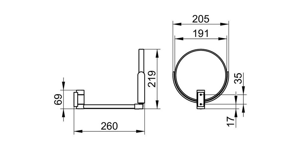Keuco Kosmetikspiegel Plan, Durchmesser 19,1 cm, chrom, schwenkbar, unbeleuchtet, Wandspiegel
