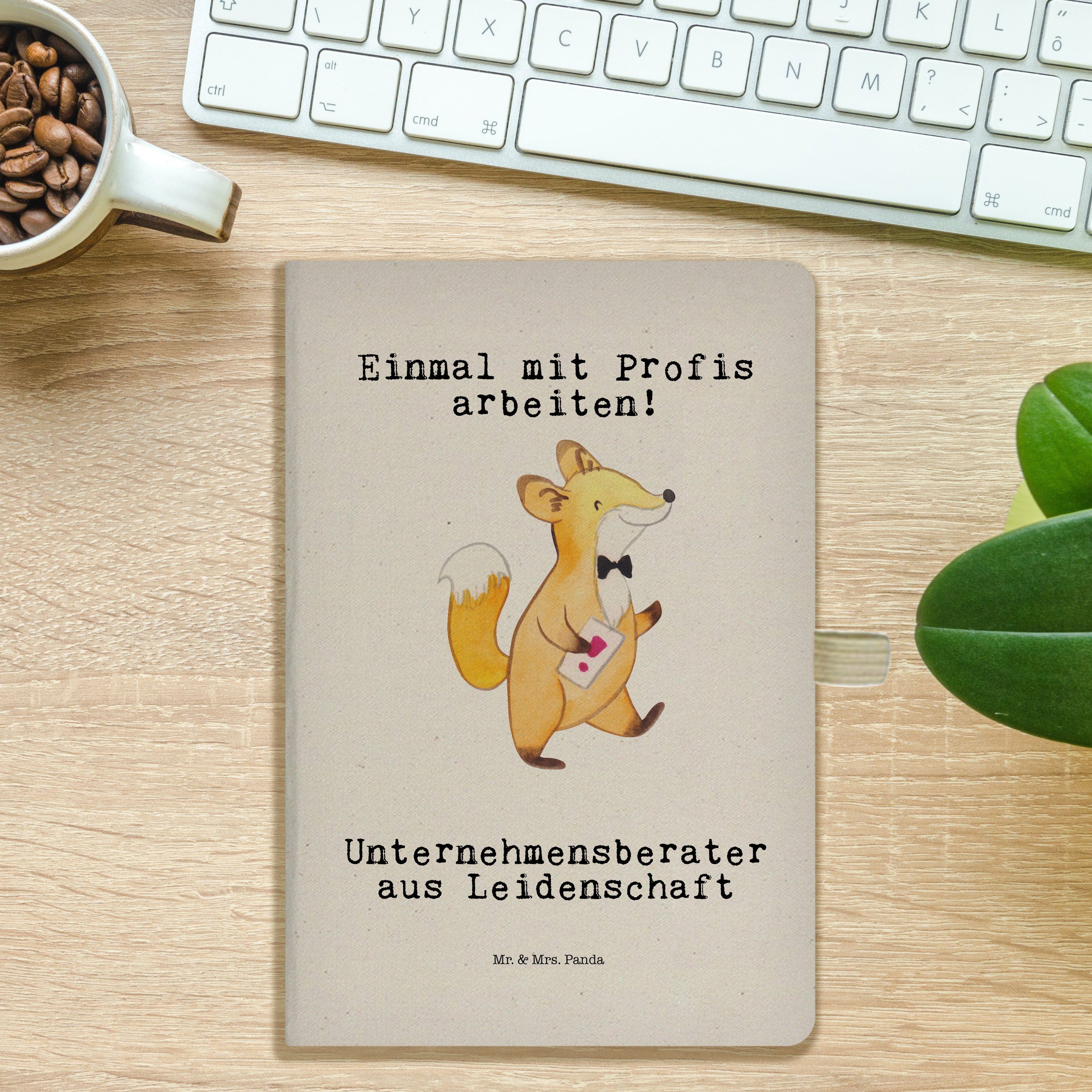 Mr. & Mrs. Panda - Geschenk, Notizbuch Unternehmensberater Transparent - Leidenschaft Kladde aus