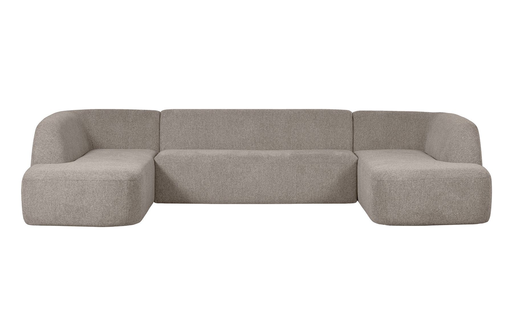 BePureHome Ecksofa U-Form Sofa Sloping - Chenille - Beige, freistellbar | Wohnlandschaften