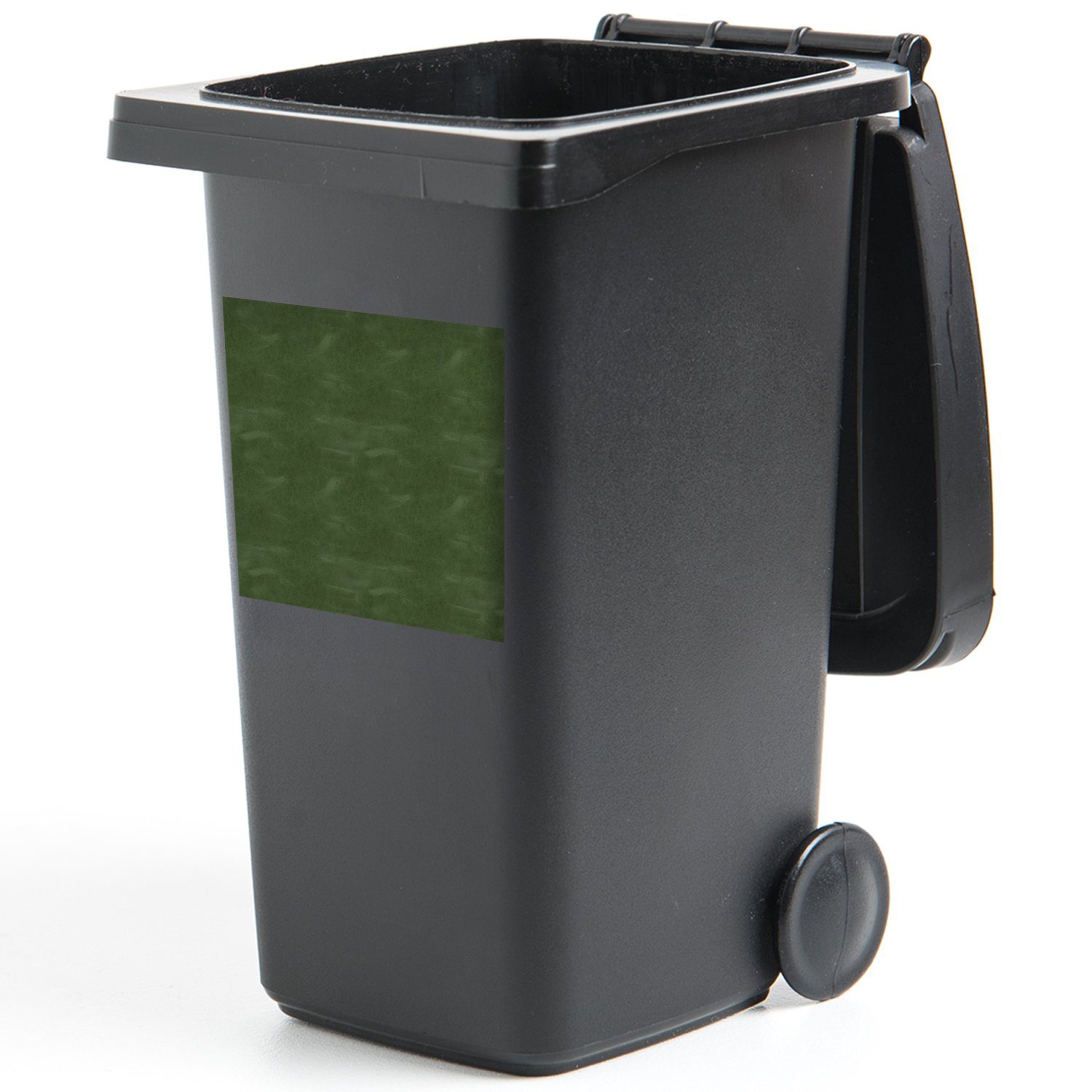 MuchoWow Wandsticker Mülleimer-aufkleber, Leder St), (1 Container, Tierhaut Grün Sticker, - Abfalbehälter - Mülltonne