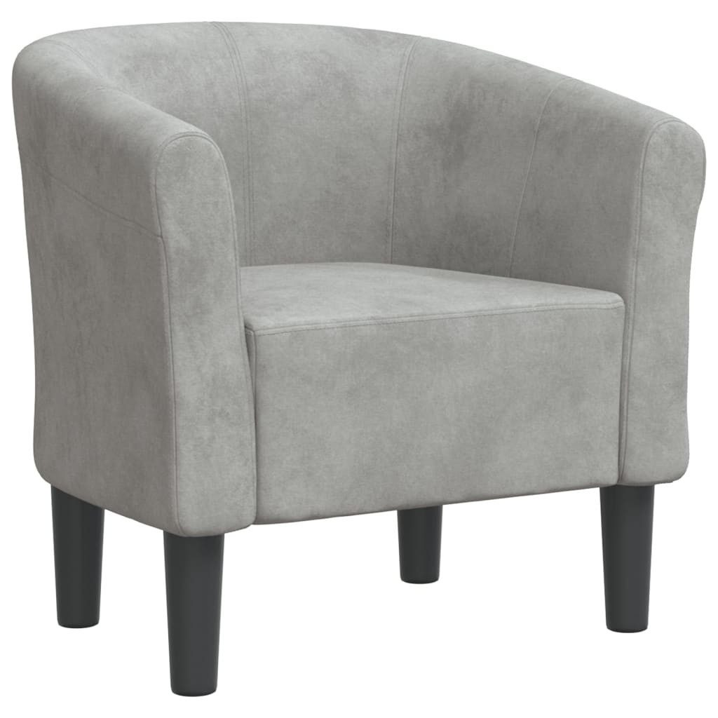 furnicato Cocktailsessel Moderner Clubsessel Hellgrau 70 x 56 x 68 cm mit Samtbezug und (1-St), Bequemer Sessel mit Schaumstoffpolsterung für das Wohnzimmer