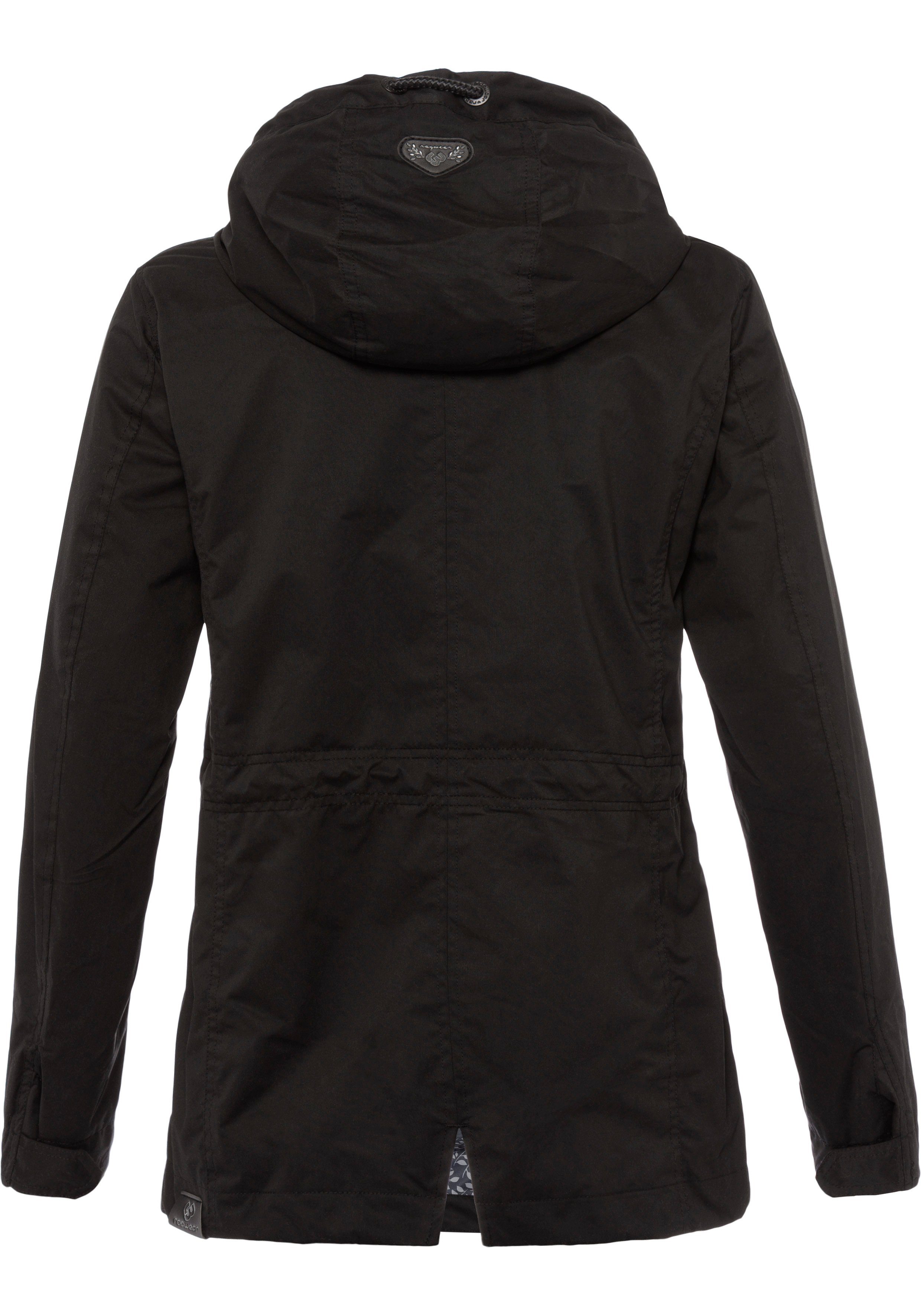 Ragwear Funktionsjacke LENCA stylische Übergangsjacke 1010 Waterproof black fabric