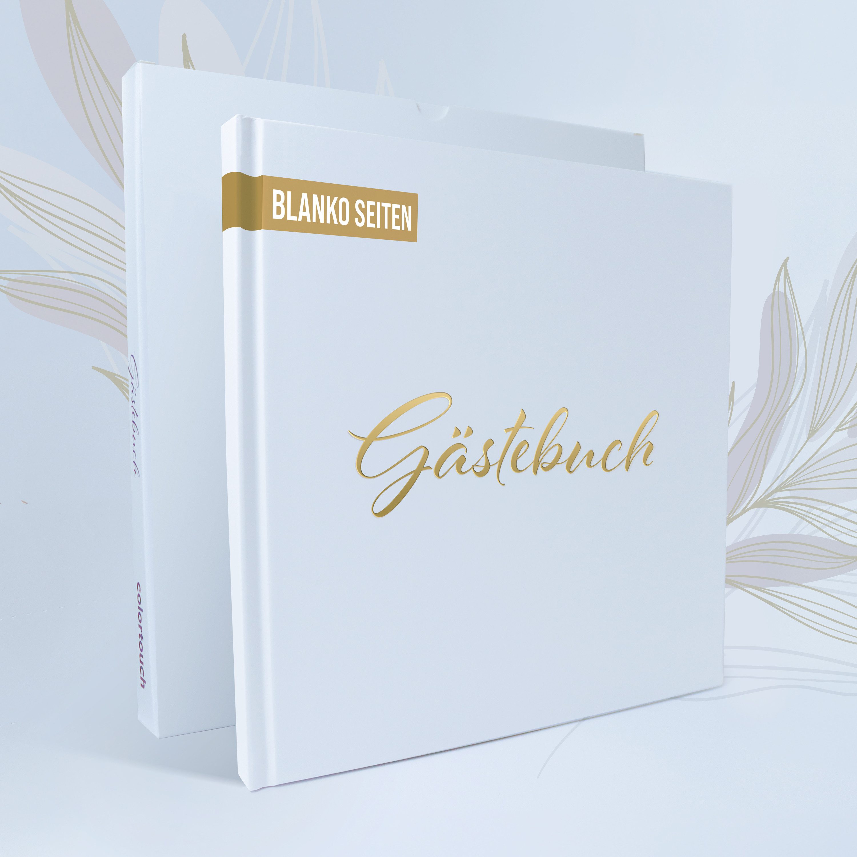 colortouch Notizbuch Gästebuch Hochzeit, 100 Blanko Seiten mit Hardcover
