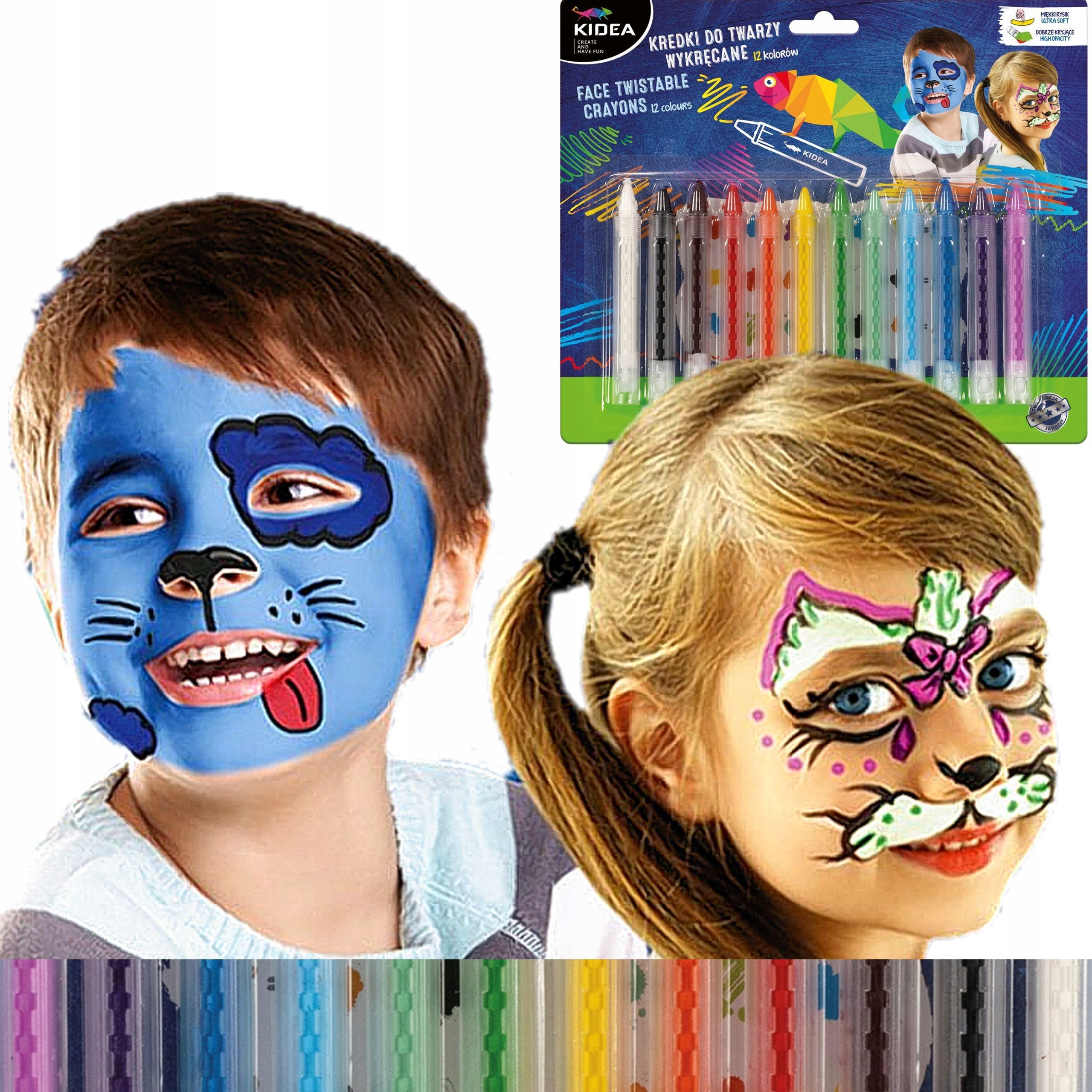 Kidea Schminkstift Kidea Schminkstifte: 12 farbenfrohe, sichere Farben (12-tlg)