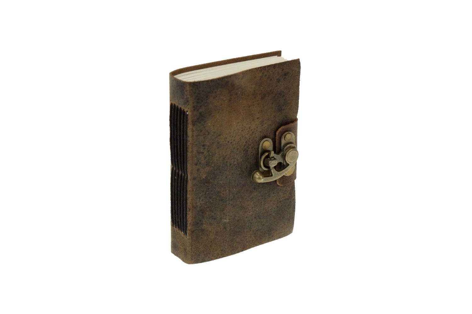 Notizbuch Notizbuch, antik Leder braun, ca. 10 x 15 cm