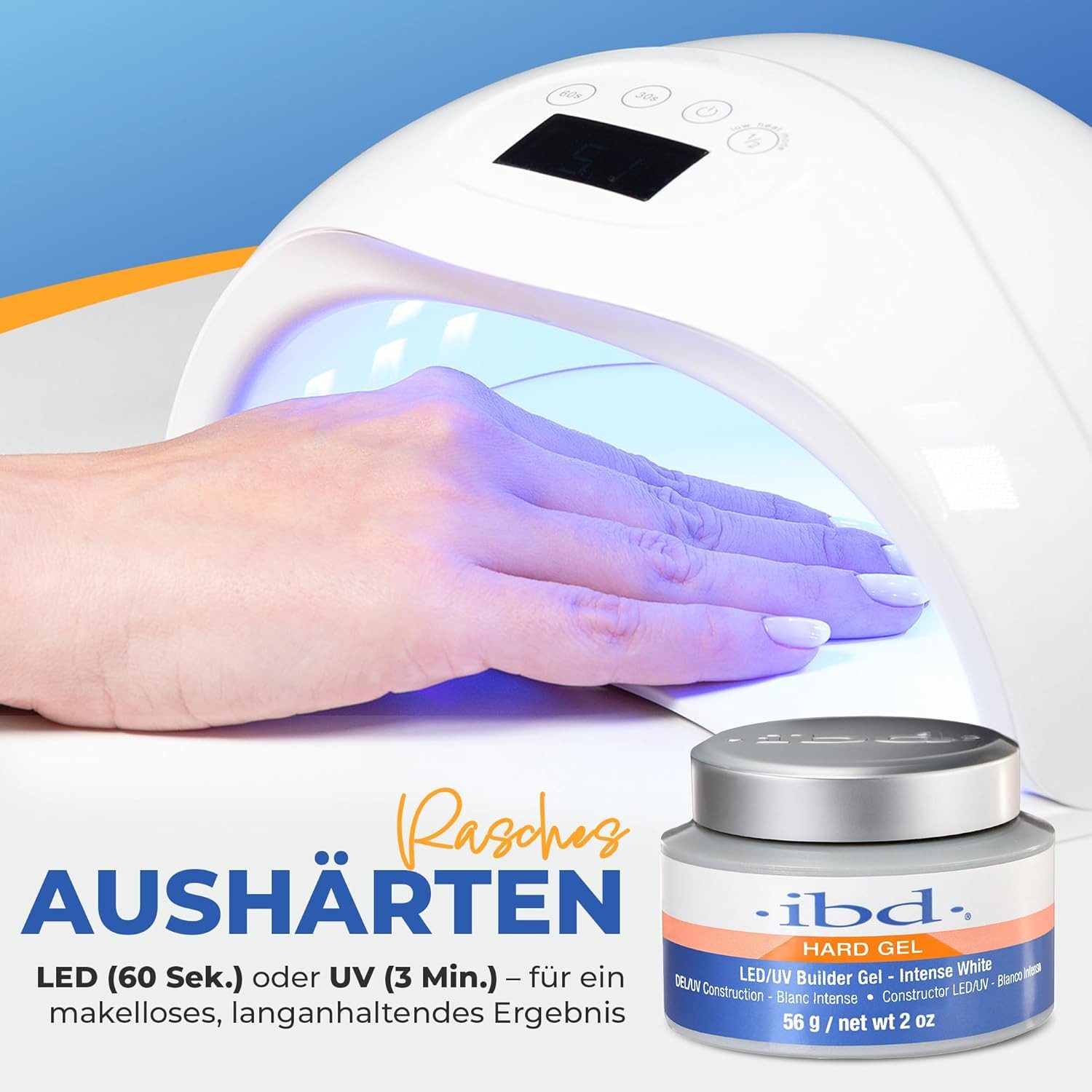 IBD UV-Gel IBD LED/UV Builder Gel Intense White Premium Nagelaufbau 56 g