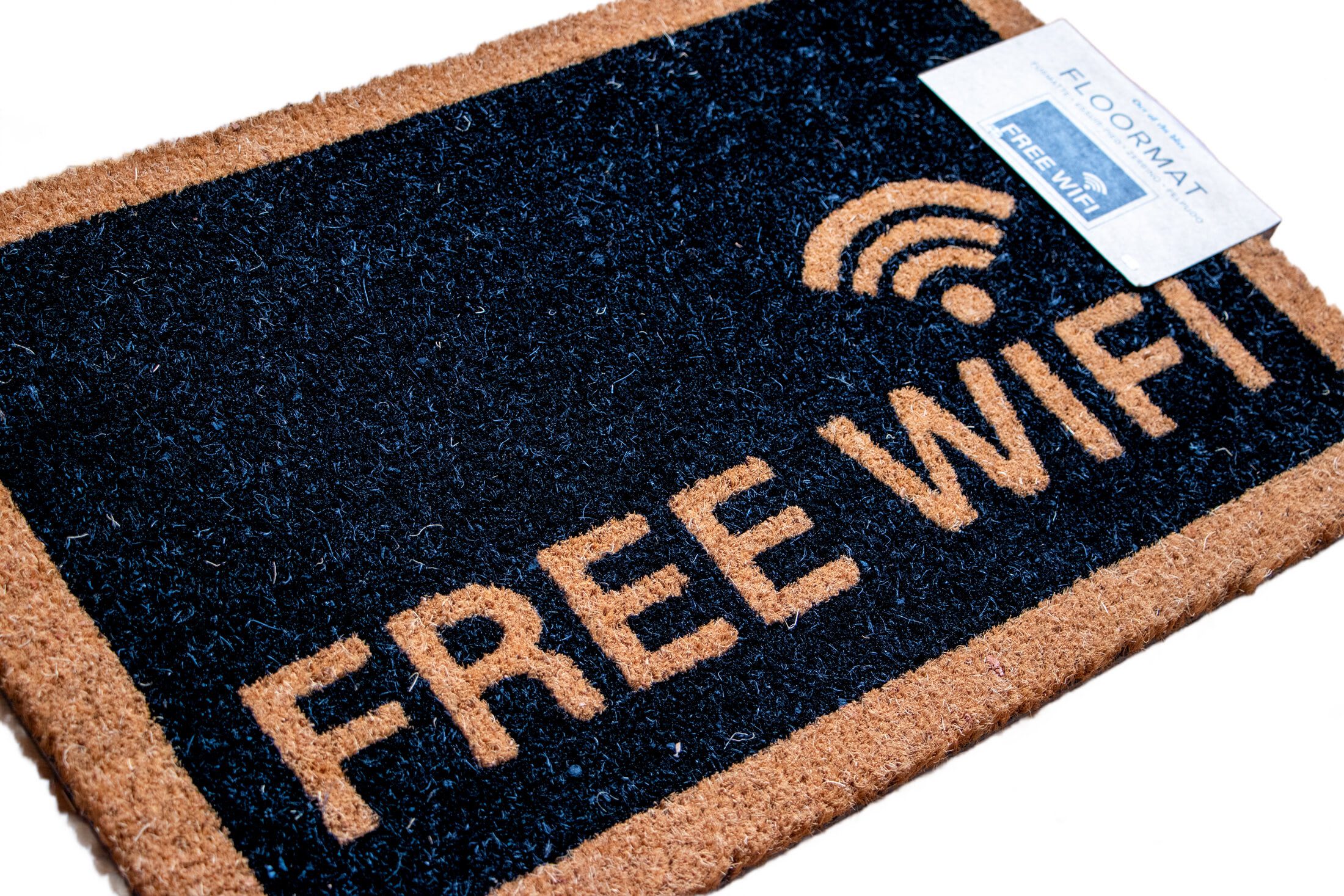 Out of the Blue Fußmatte Fußabtreter Free WiFi Fußmatte 60x40cm Türvorleger Schmutzfangmatte, Rechteckig