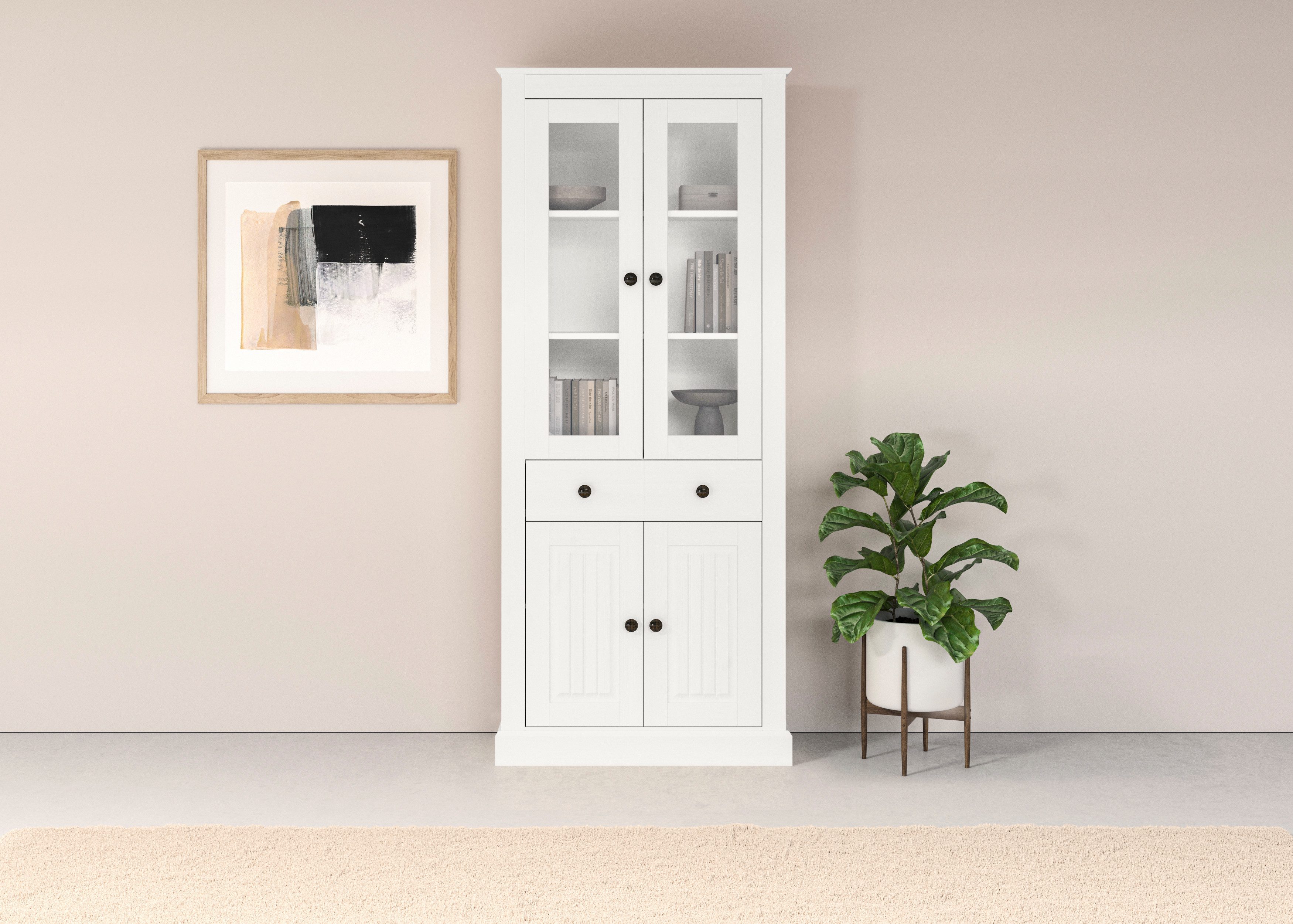 Home affaire Vitrine Liotta Mit 2 Glastüren und 1 Schublade