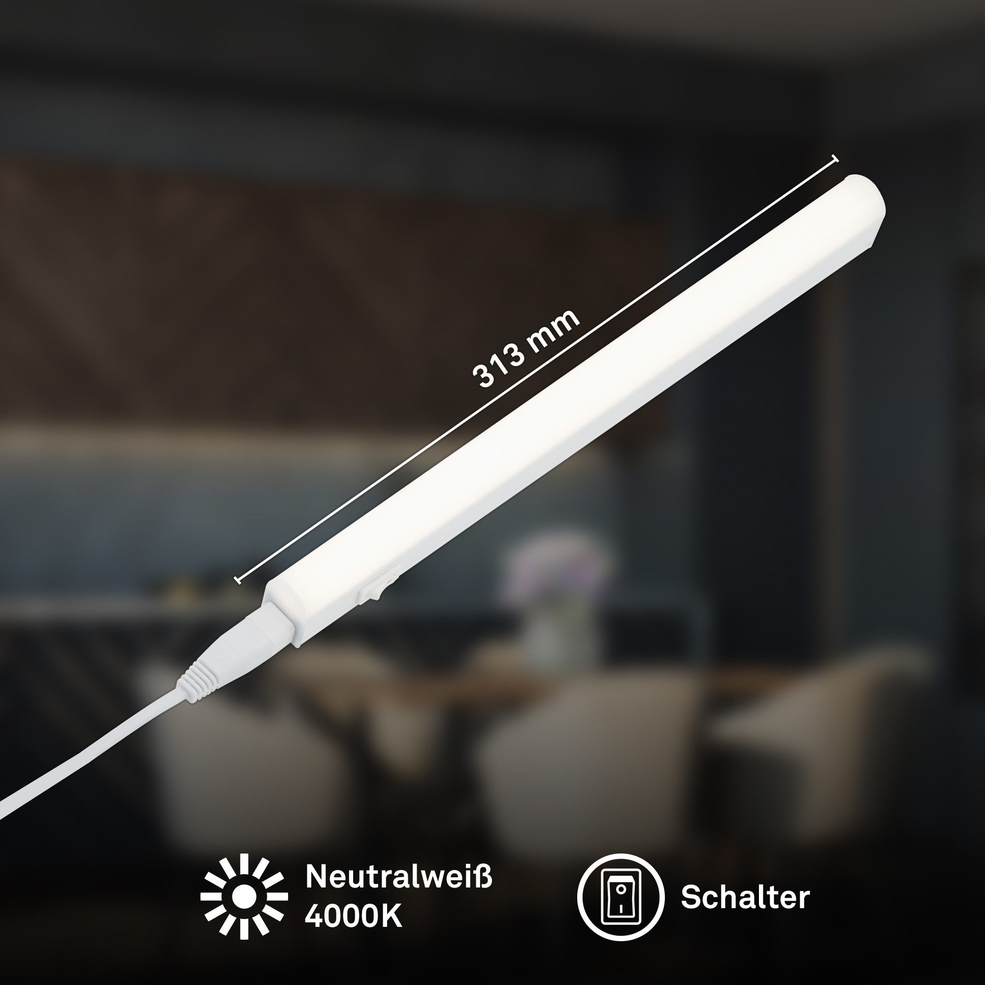 Briloner Leuchten LED Unterbauleuchte Küchenlicht Schrankleuchte Arbeitslicht Werkstatt Weiß, Einzelpack, LED fest integriert