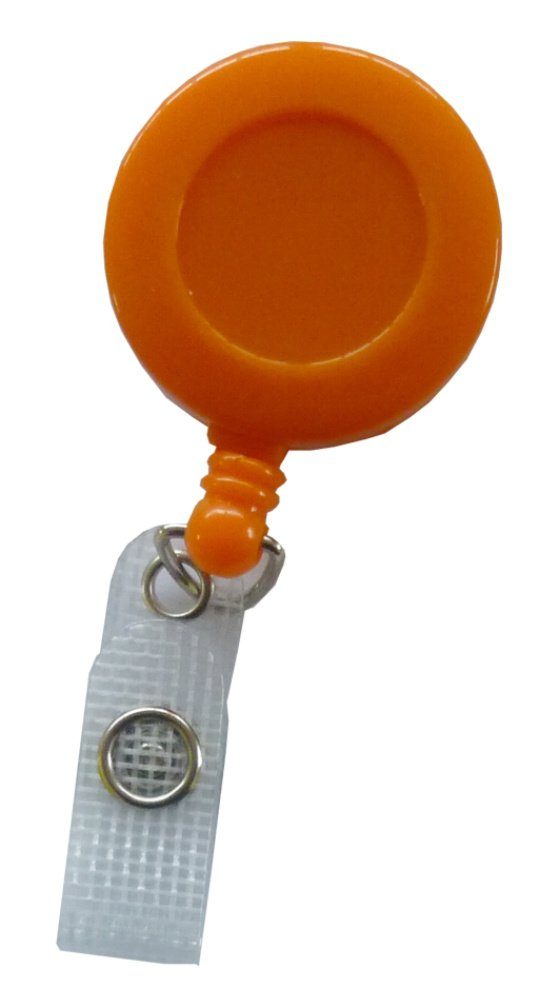 Kranholdt Schlüsselanhänger Jojo / Ausweishalter / Ausweisclip runde Form (100-tlg), Gürtelclip, Druckknopfschlaufe Orange
