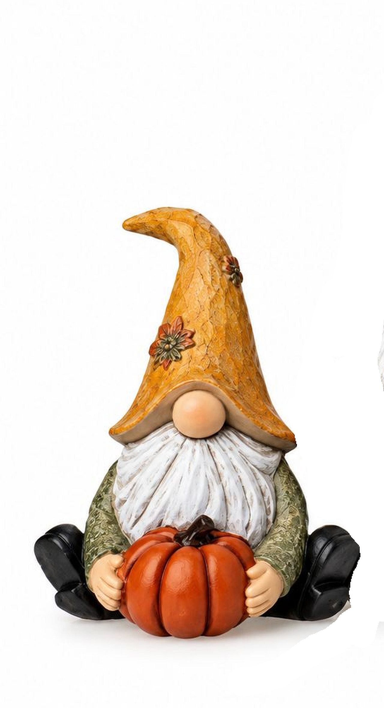 Dragimex Wichtel Deko Wichtel mit Kürbis aus Polyresin, Herbstdeko, 12,5 cm