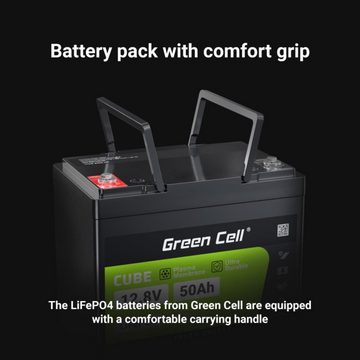 Green Cell LiFePO4 640 Wh Akku Battery Lithium-Eisen-Phosphat-Akku 50Ah Batterie, (12.8 V), Kapazität 50Ah, Spannung 12,8V, Spitzenentladestrom 75A