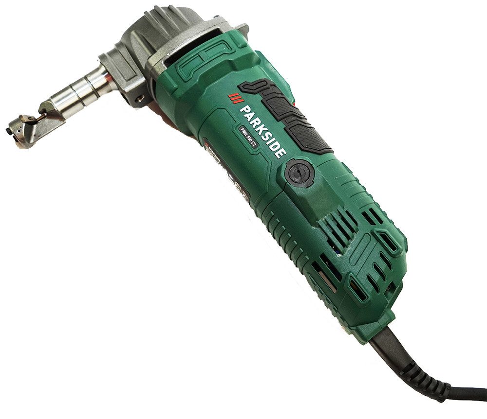 Parkside Knabber Nibbler Blechknabber Blechnibbler PMK 550 C2, 550 W, 230 in V, Stufenlos verstellbare Matrize mit 90°-Arretierung
